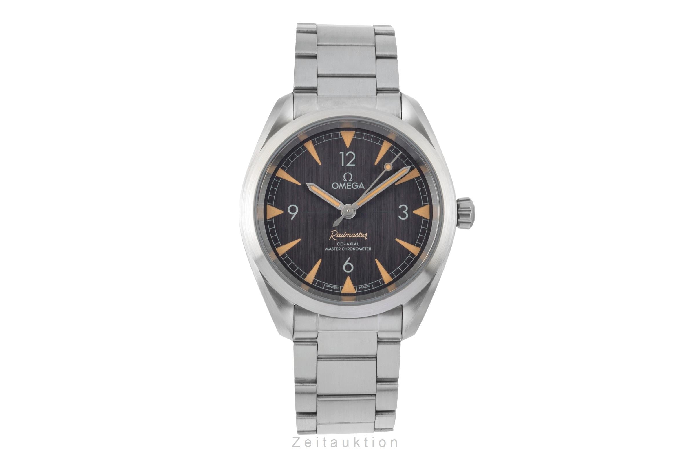 Omega Railmaster Stahl Automatik Herrenuhr Ref. 220.10.40.20.01.001 B&P 2024 [2600027]
