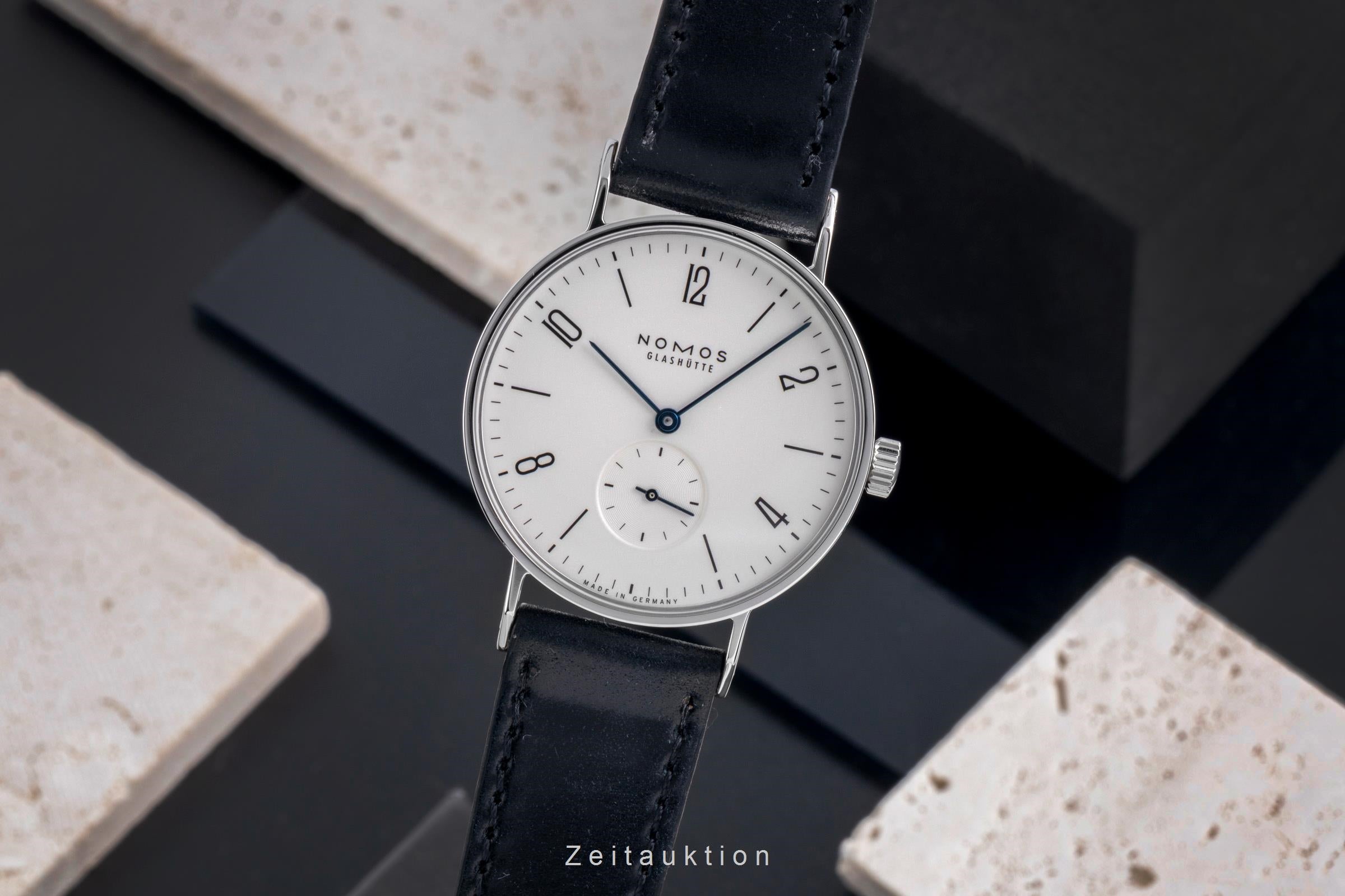 Nomos Glashütte Tangente Edelstahl Handaufzug Herrenuhr Ref. 101 Papiere 2000 [2600030]