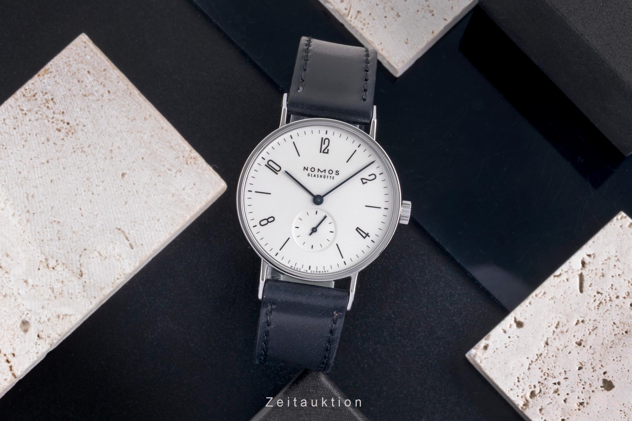 Nomos Glashütte Tangente Edelstahl Handaufzug Herrenuhr Ref. 101 Papiere 2000 [2600030]