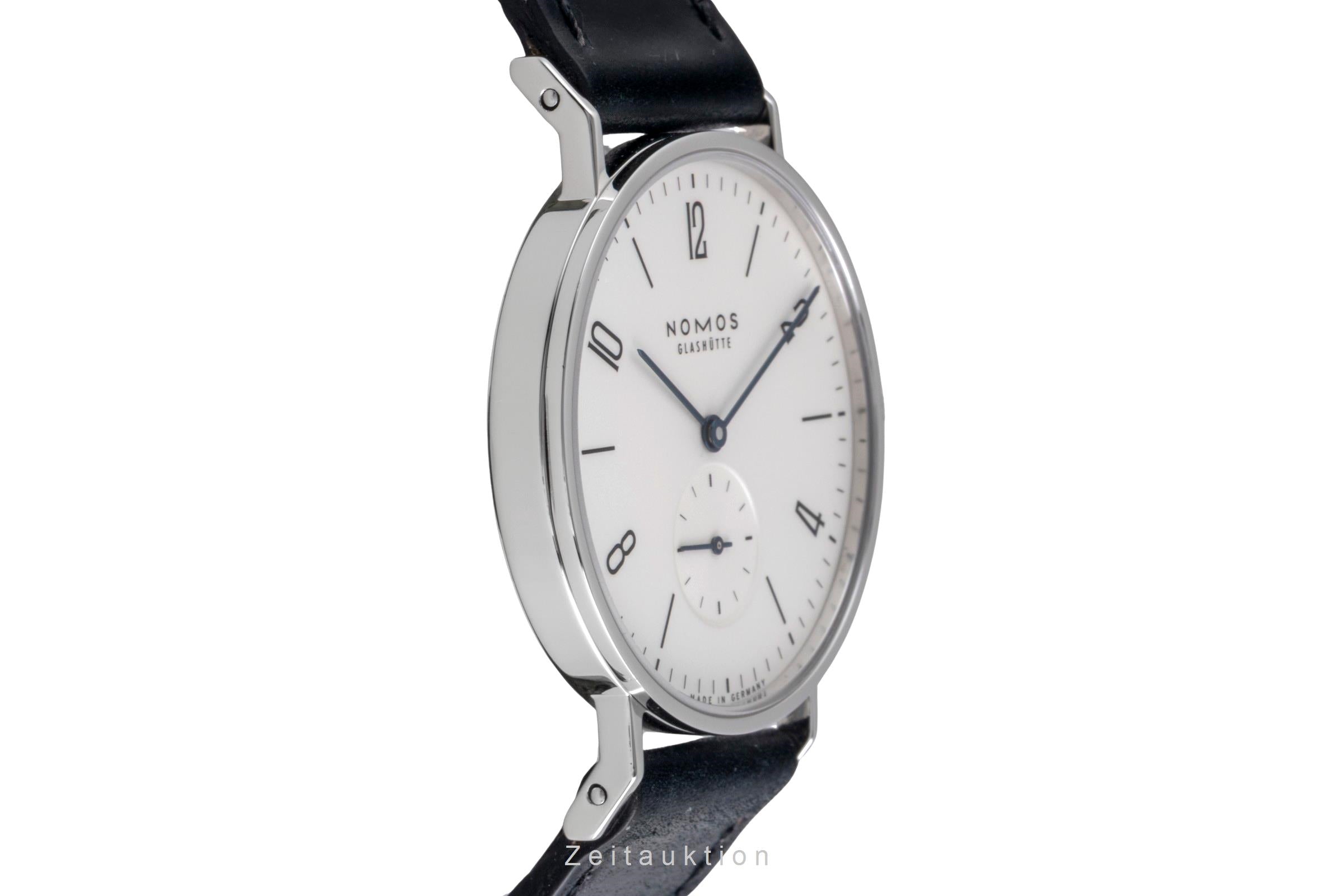 Nomos Glashütte Tangente Edelstahl Handaufzug Herrenuhr Ref. 101 Papiere 2000 [2600030]