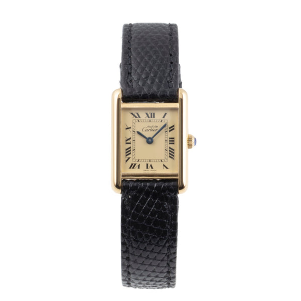 Cartier Tank silver-gilt manual winding women's watch Vintage  [2600037]