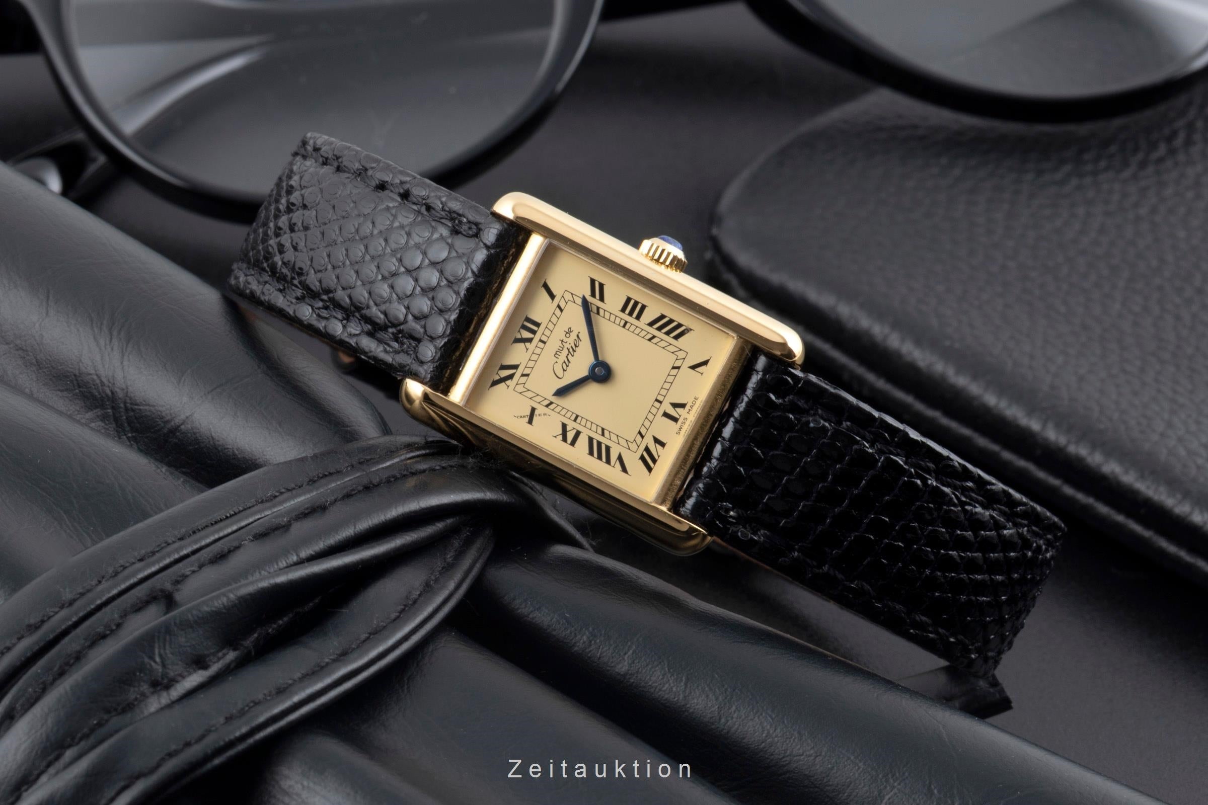 Cartier Tank silver-gilt manual winding women's watch Vintage  [2600037]