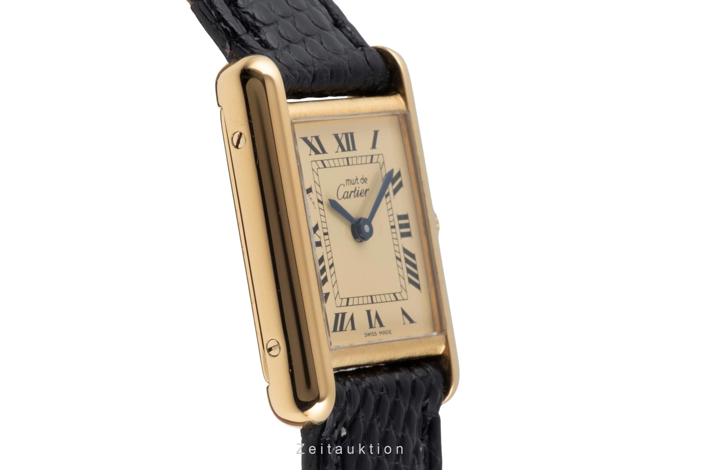 Cartier Tank silver-gilt manual winding women's watch Vintage  [2600037]