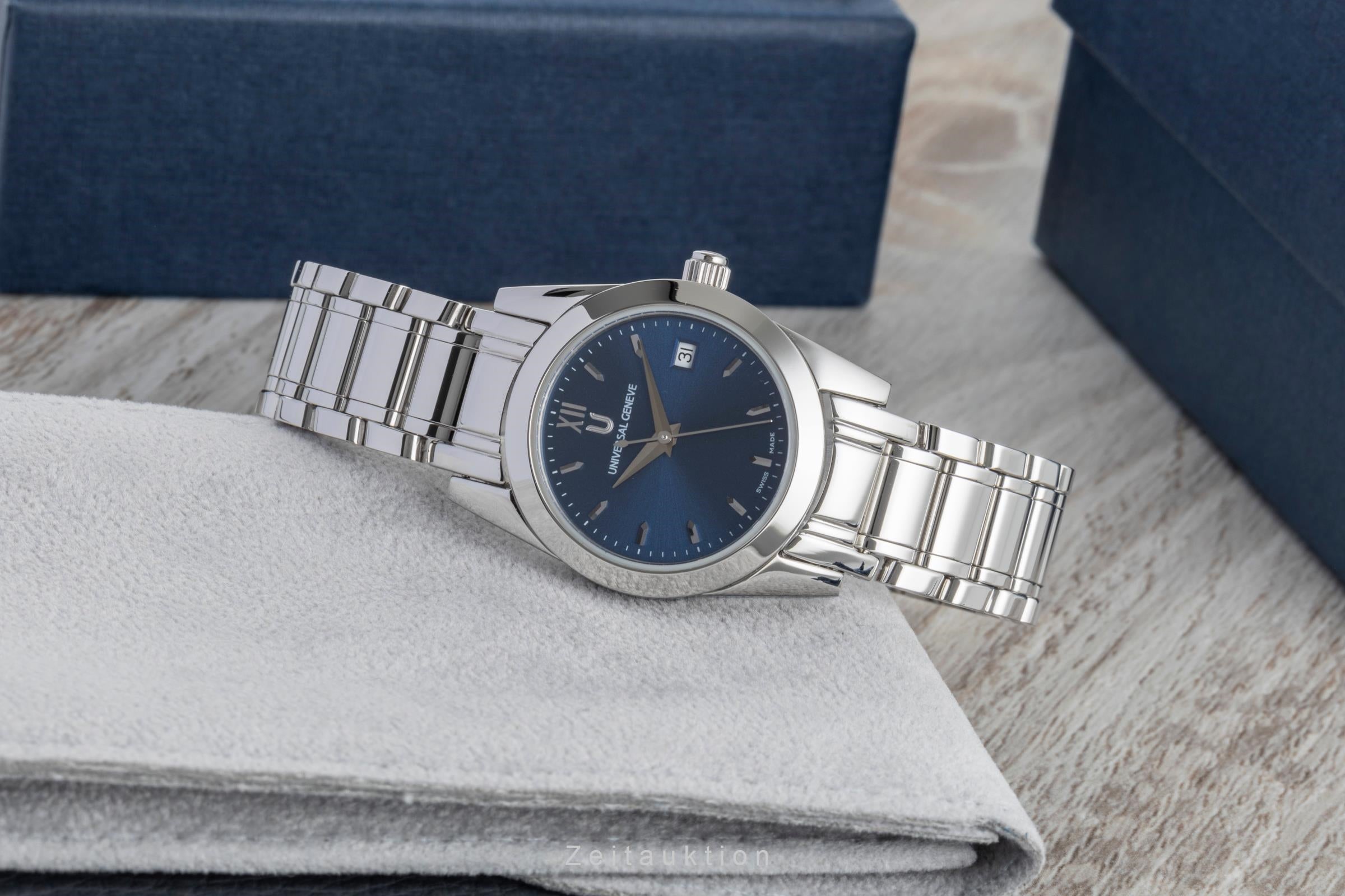 Universal Geneve Ble Sunburst Dial Stahl Quarz Damenuhr Ref. 818.610  [2600038]