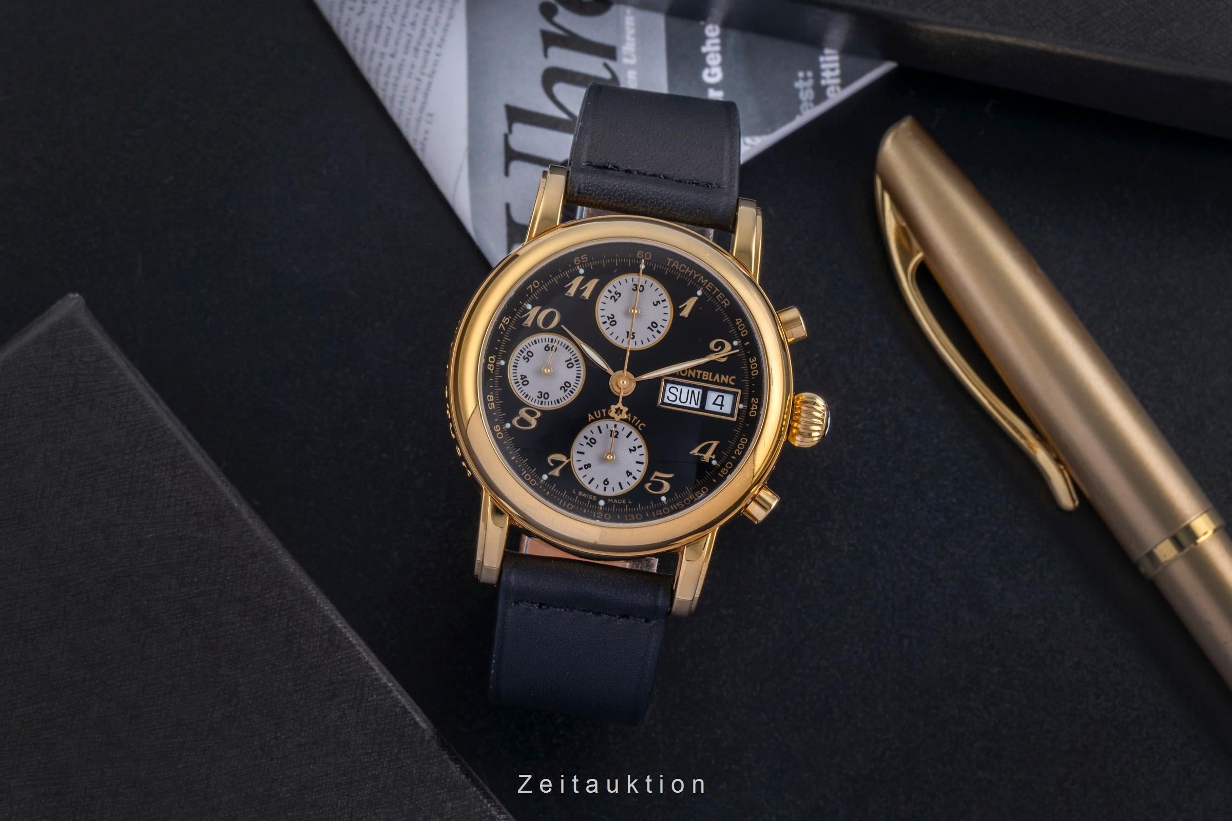 Montblanc Meisterstück chronographe acier automatique montre pour hommes 7016  [2600039]