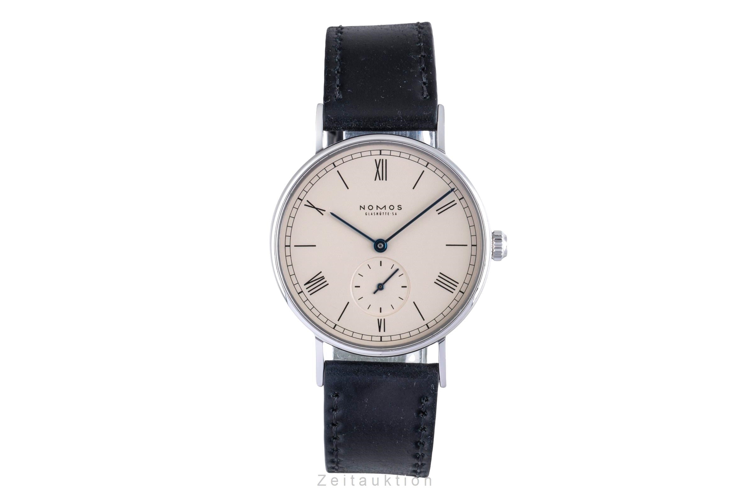 Nomos Ludwig 35 Edelstahl Handaufzug Herrenuhr Ref. 201 Box & Papiere 2008  [2600041]