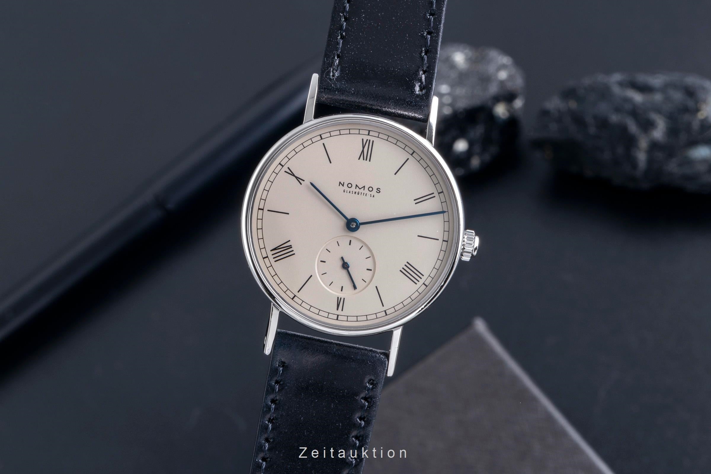 Nomos Ludwig 35 Edelstahl Handaufzug Herrenuhr Ref. 201 Box & Papiere 2008  [2600041]