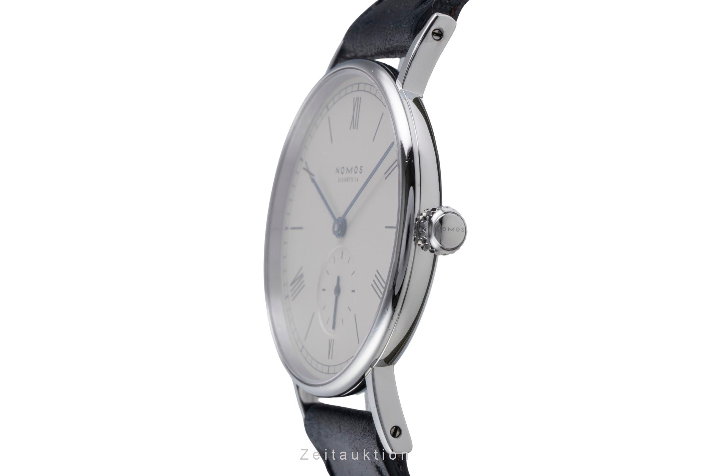 Nomos Ludwig 35 Edelstahl Handaufzug Herrenuhr Ref. 201 Box & Papiere 2008  [2600041]