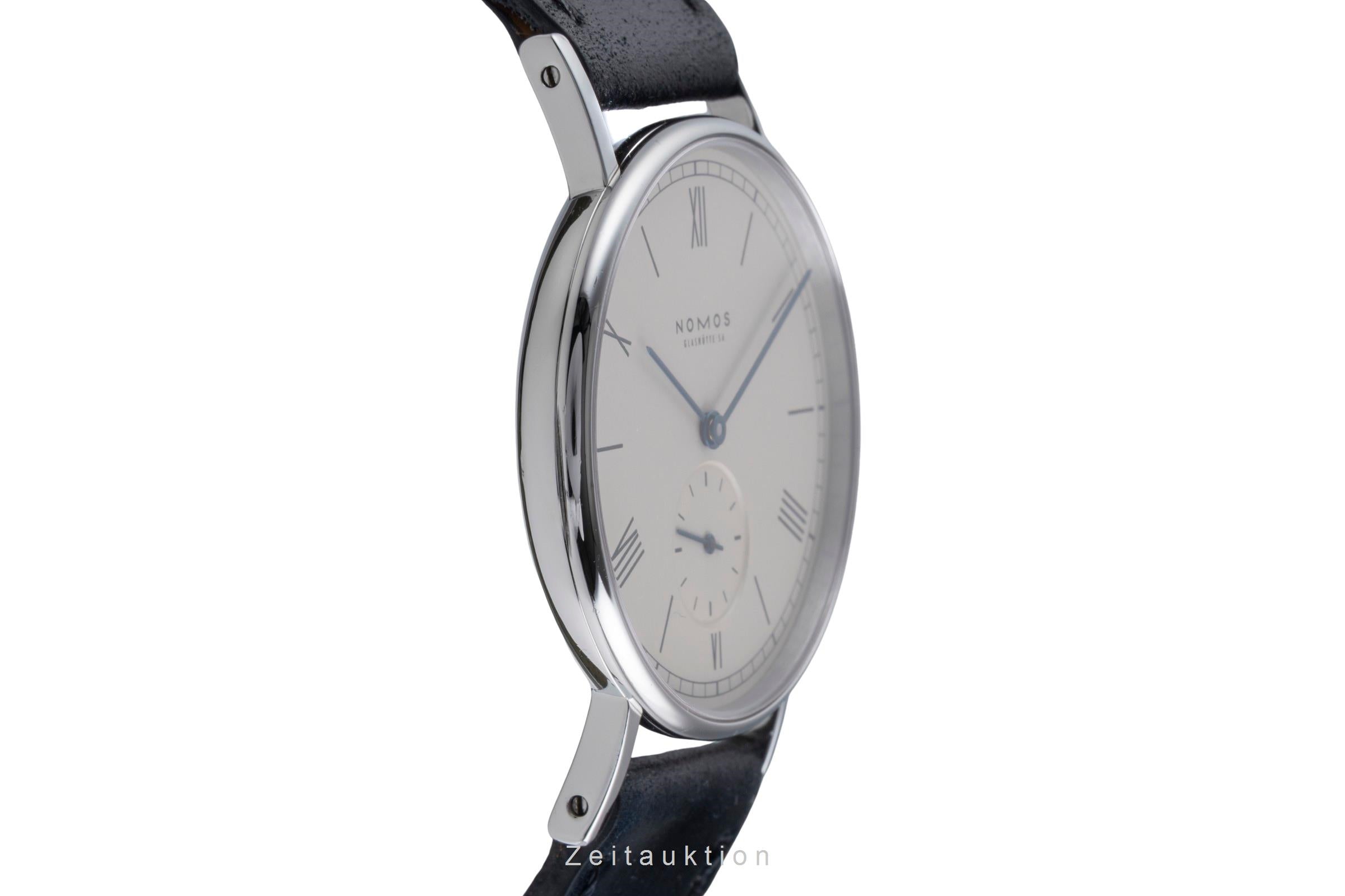 Nomos Ludwig 35 Edelstahl Handaufzug Herrenuhr Ref. 201 Box & Papiere 2008  [2600041]