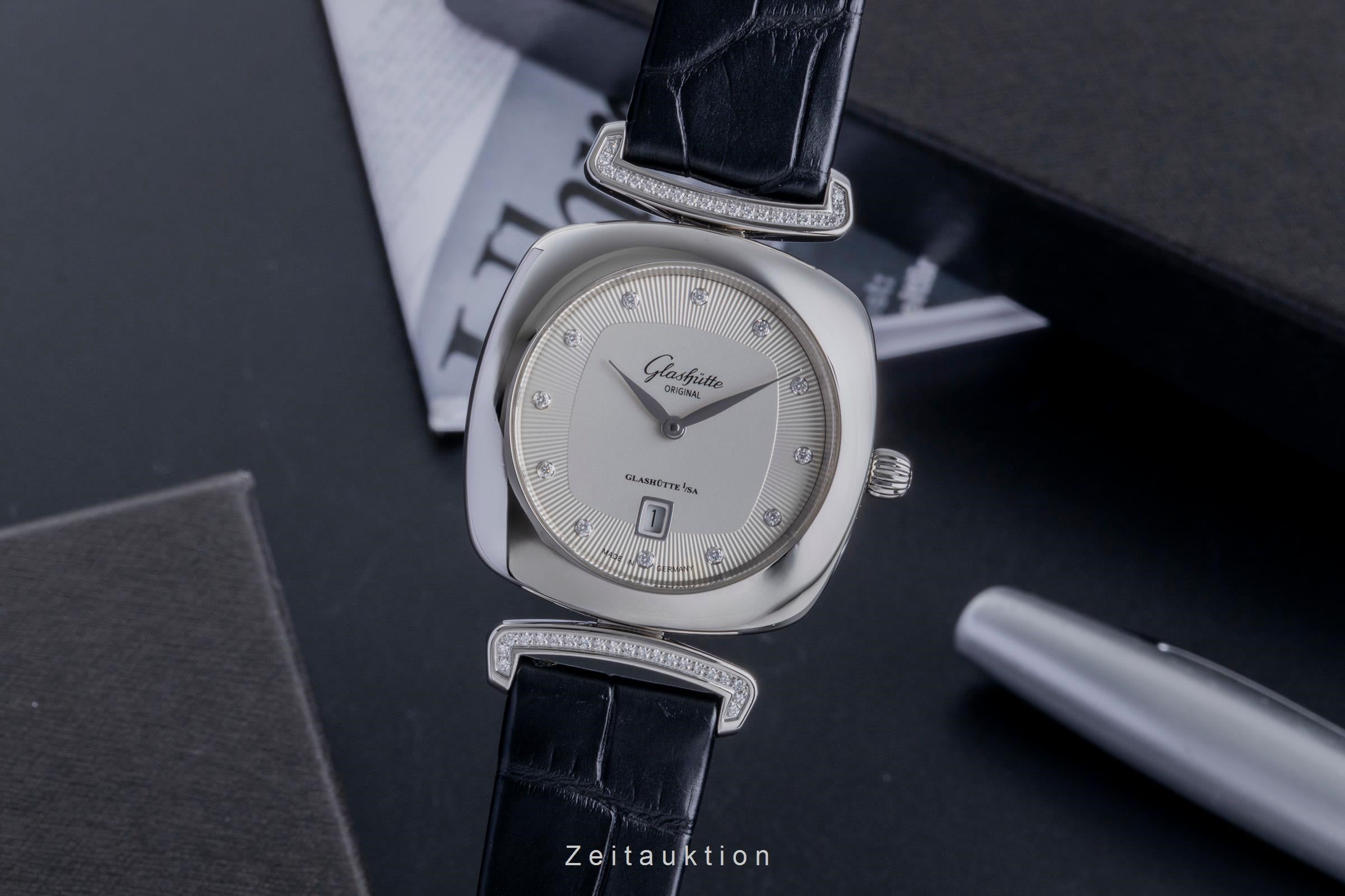 Glashütte Pavonina Stahl Quarz Damen Diamonds Ref. 03-01-10-12-02 Papiere 2013 [2600066]