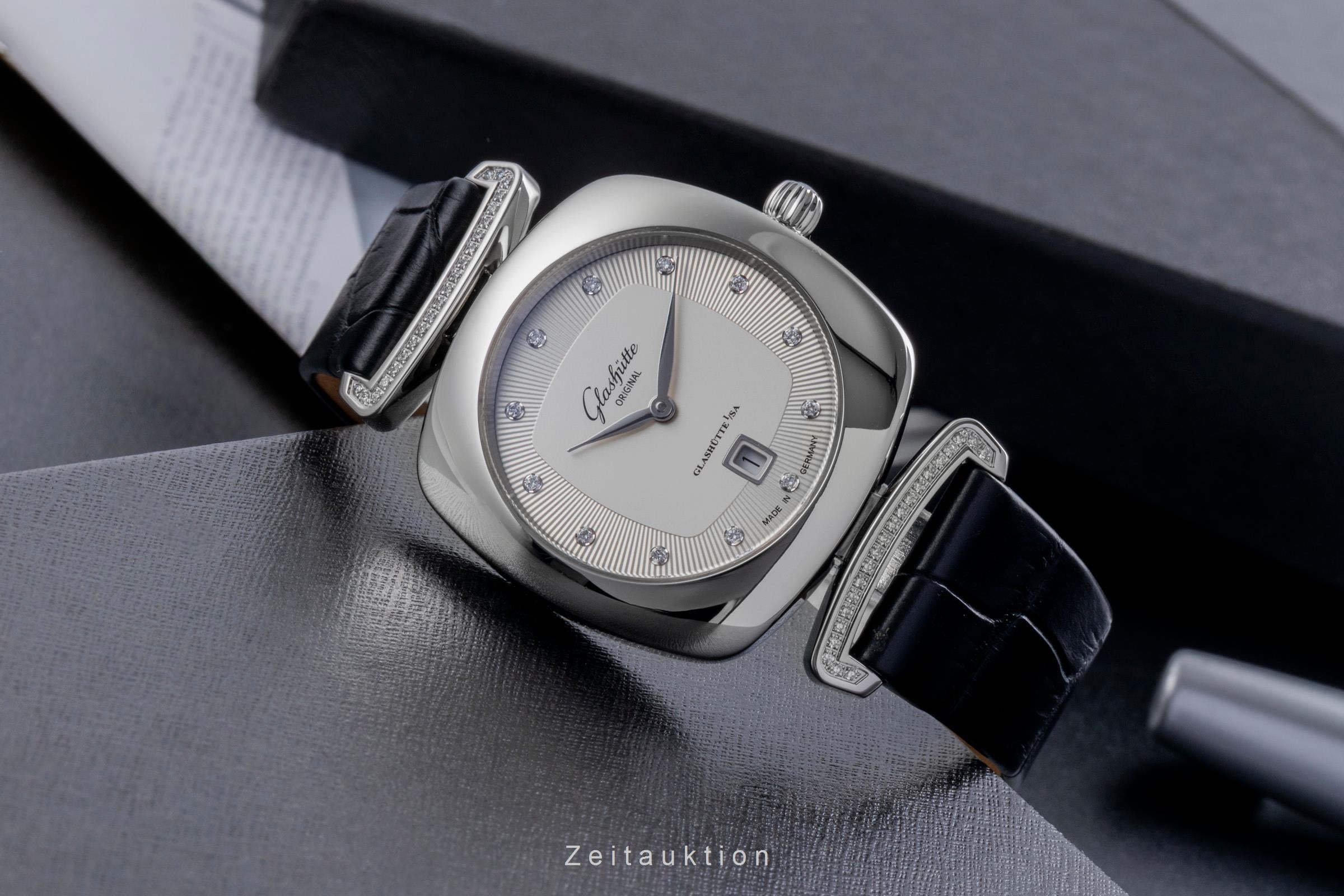 Glashütte Pavonina Stahl Quarz Damen Diamonds Ref. 03-01-10-12-02 Papiere 2013 [2600066]