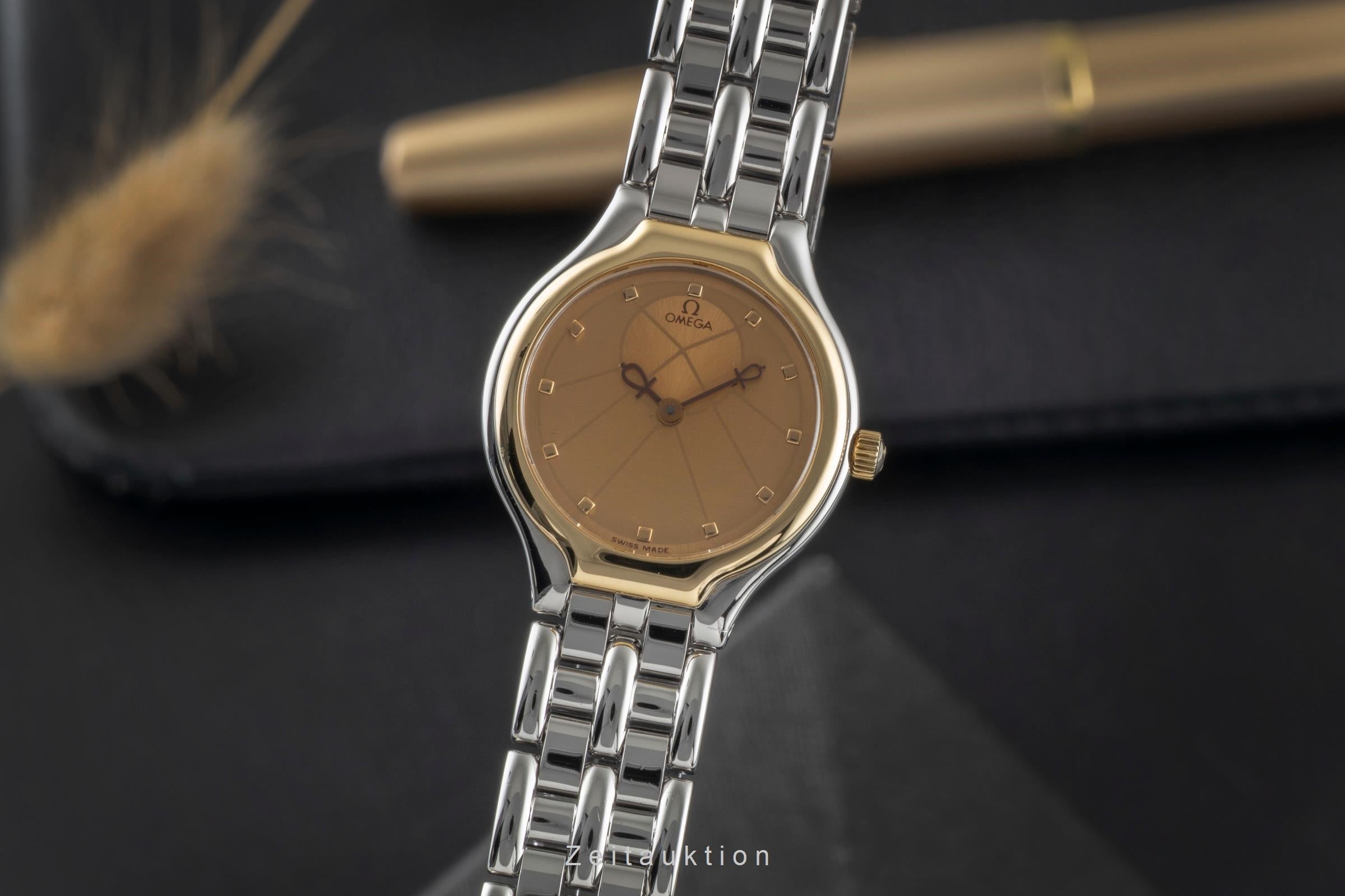 Omega De Ville steel / gold quartz women's watch 795.0901 Vintage  [2600076]