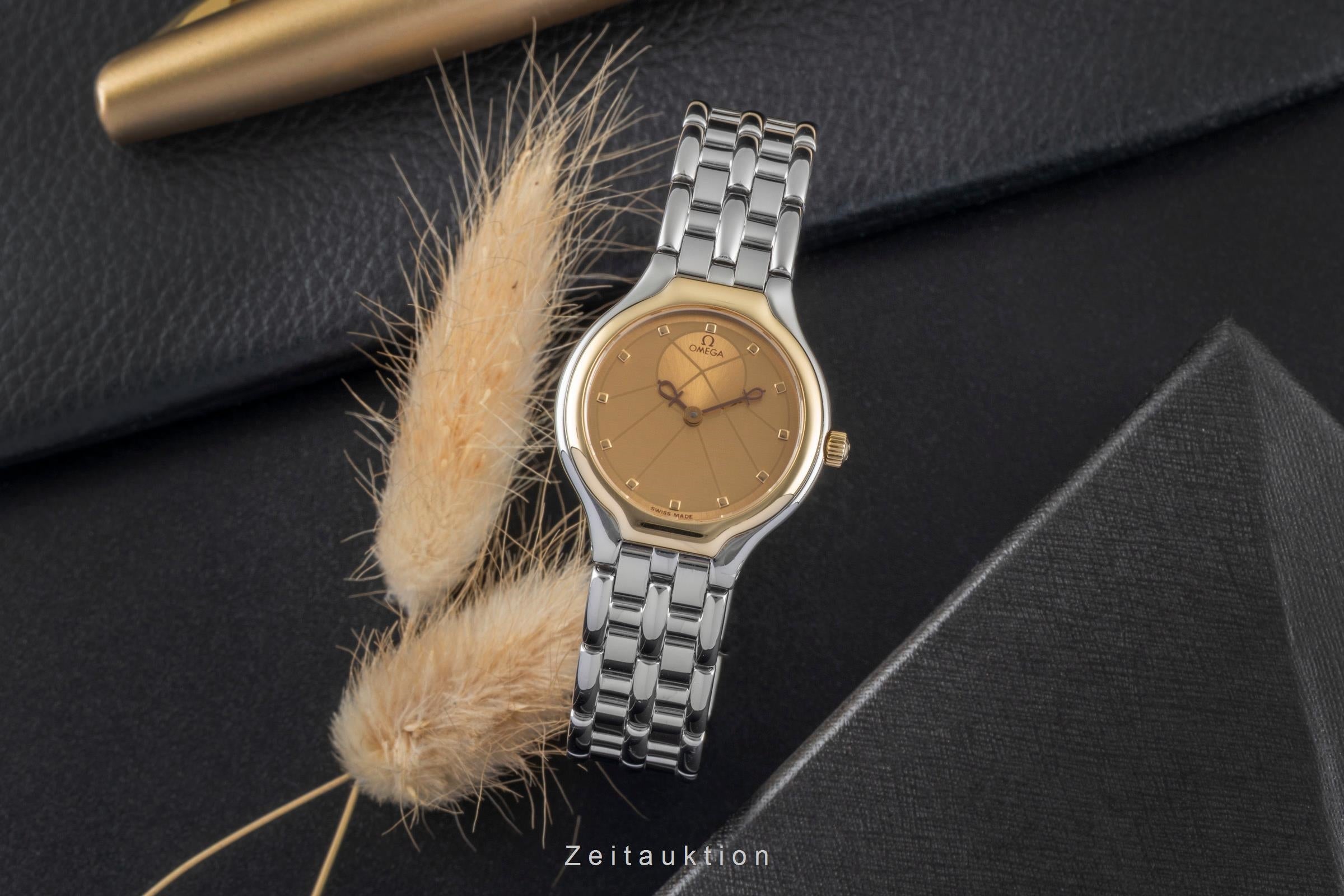 Omega De Ville steel / gold quartz women's watch 795.0901 Vintage  [2600076]