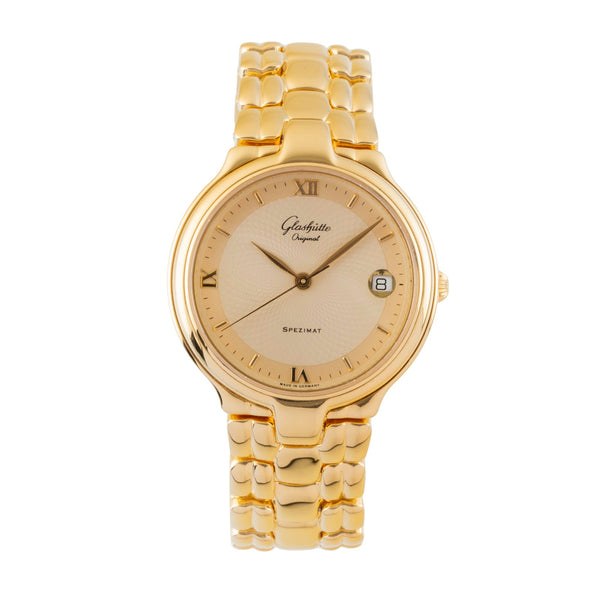 Glashütte Spezimat plata banada en oro automático reloj para caballeros  [2600087]