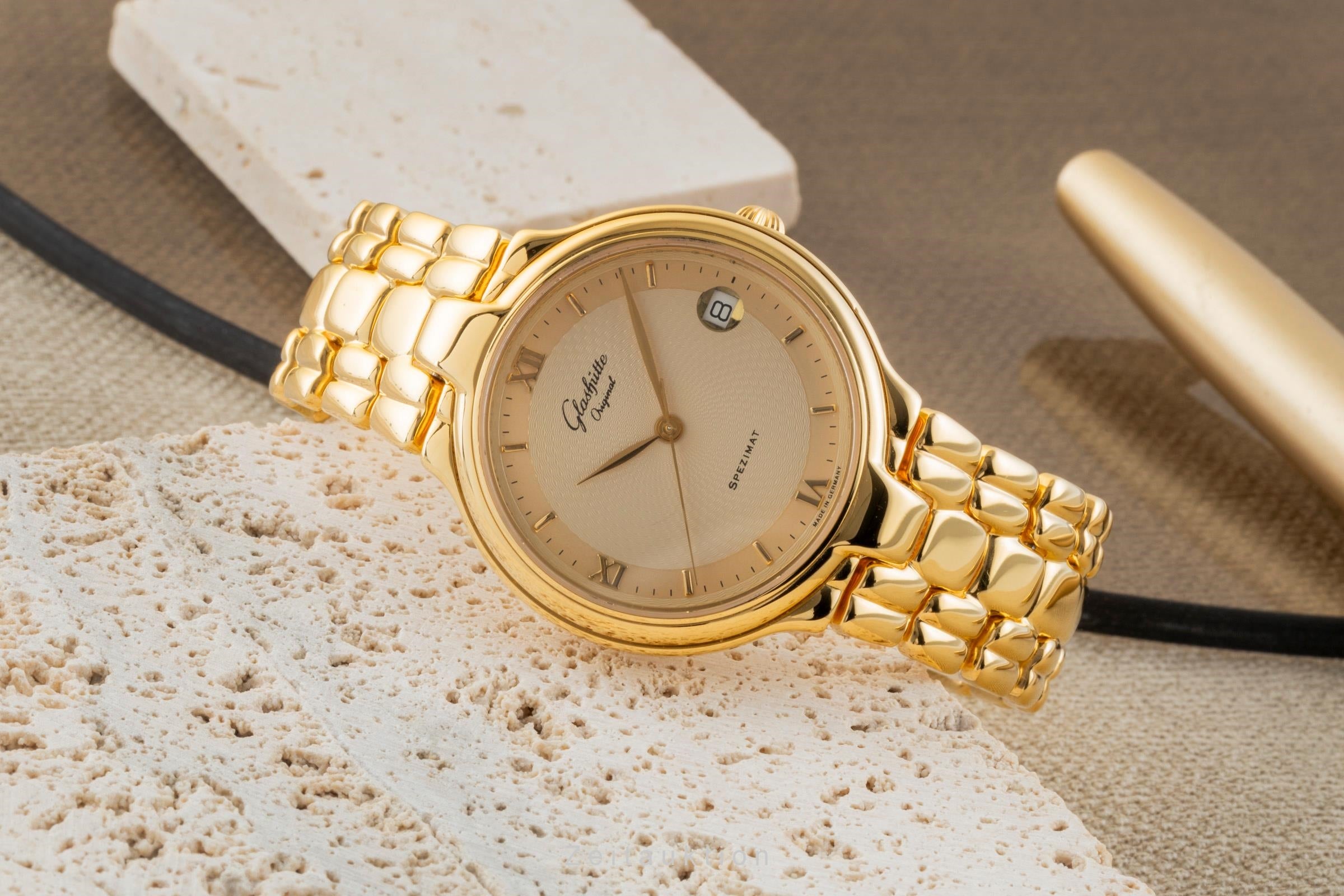 Glashütte Spezimat plata banada en oro automático reloj para caballeros  [2600087]