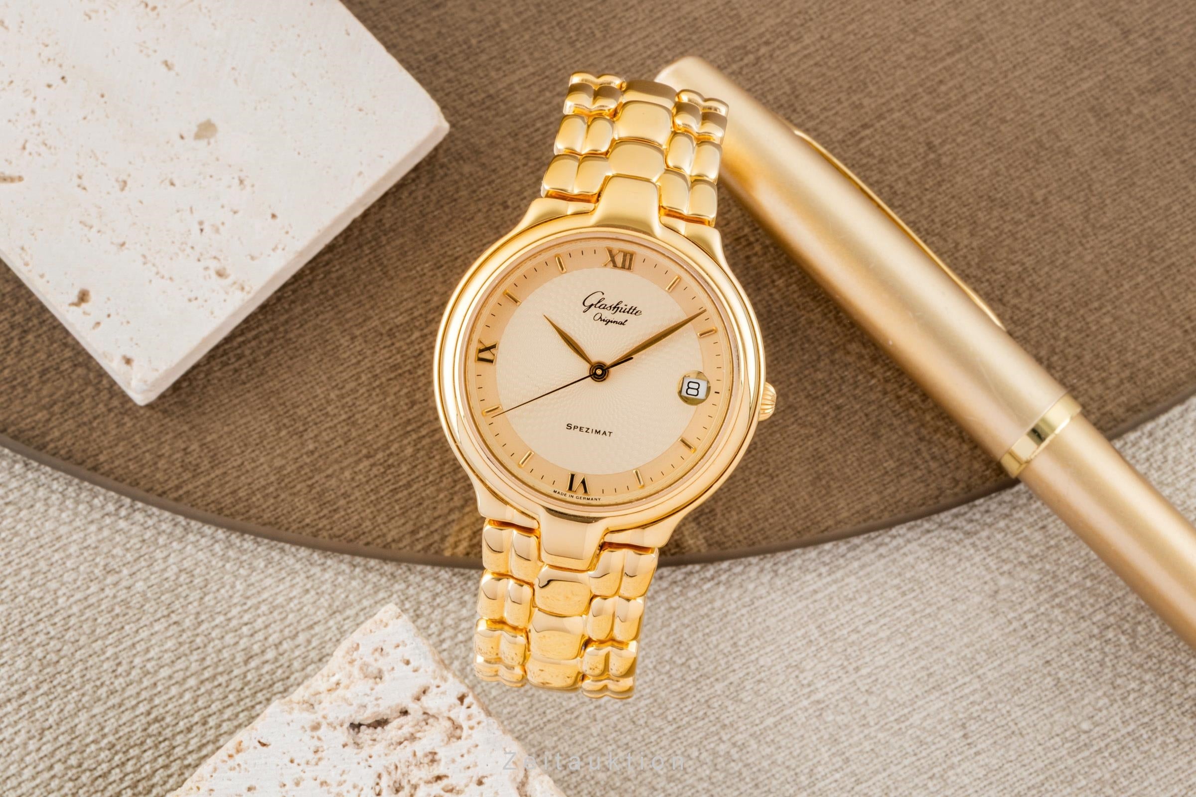 Glashütte Spezimat plata banada en oro automático reloj para caballeros  [2600087]