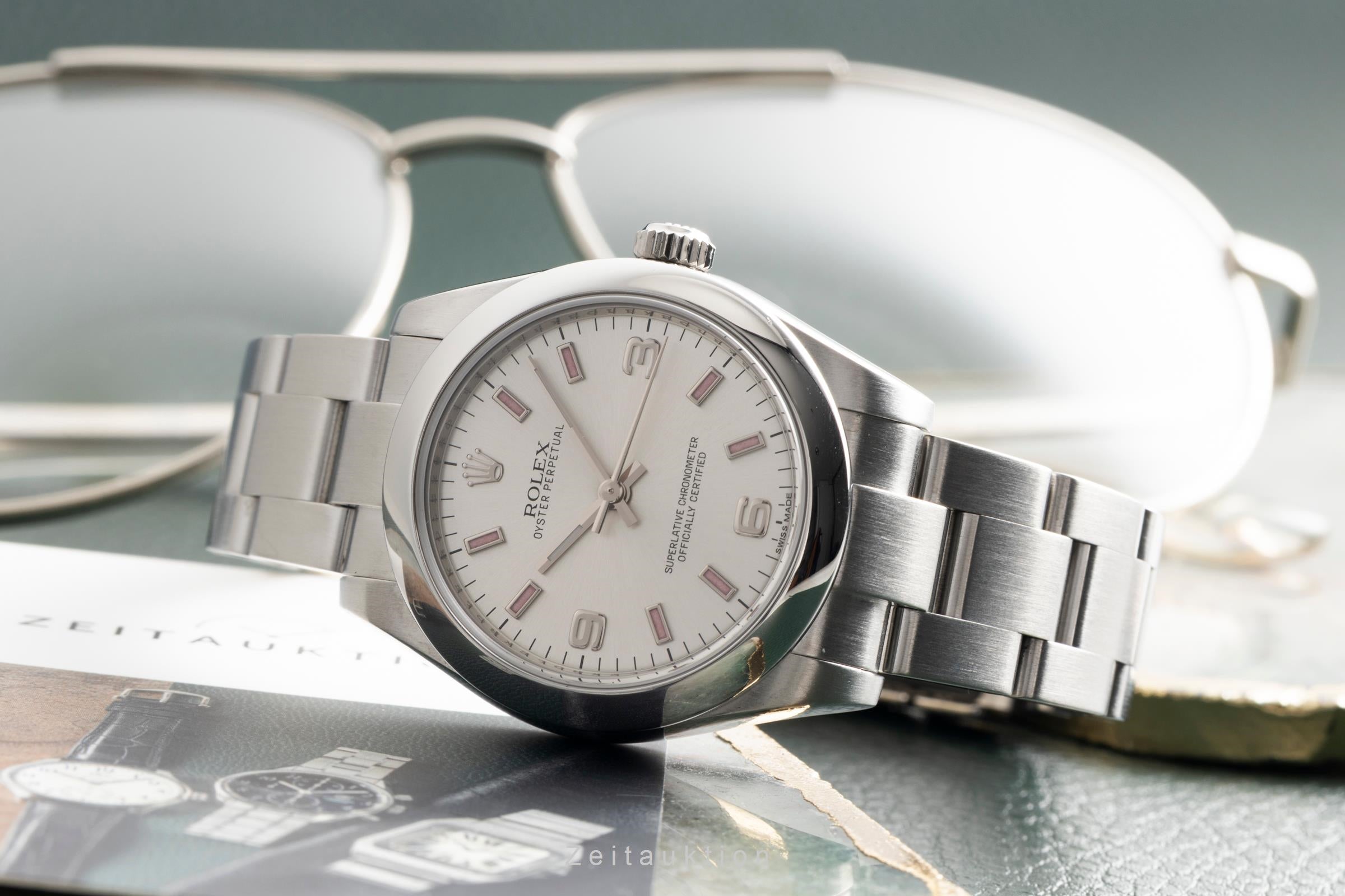 Rolex Oyster Perpetual 31 White Dial Automatik Edelstahl Damenuhr Ref 177200 B&P [2600102]