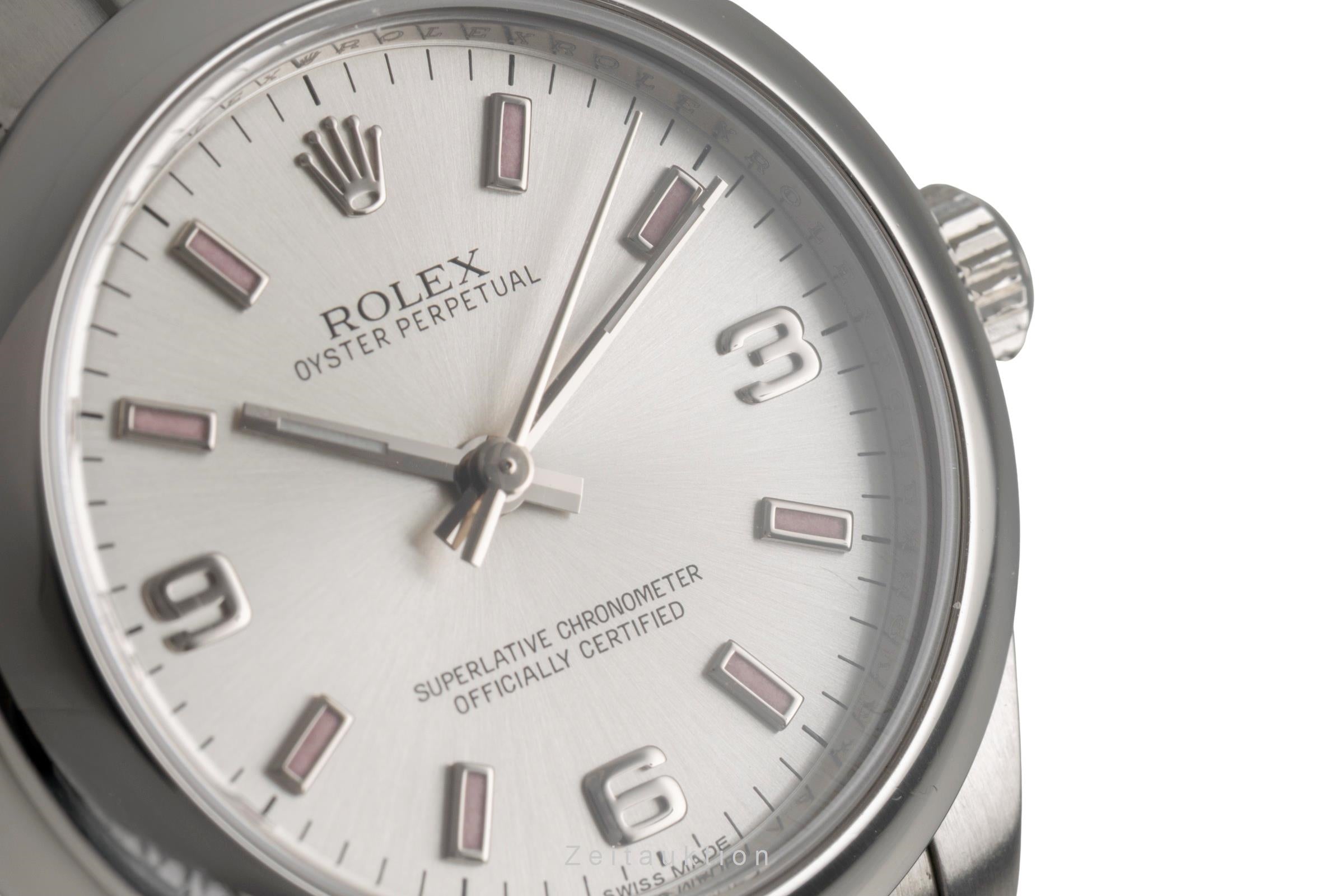 Rolex Oyster Perpetual 31 White Dial Automatik Edelstahl Damenuhr Ref 177200 B&P [2600102]