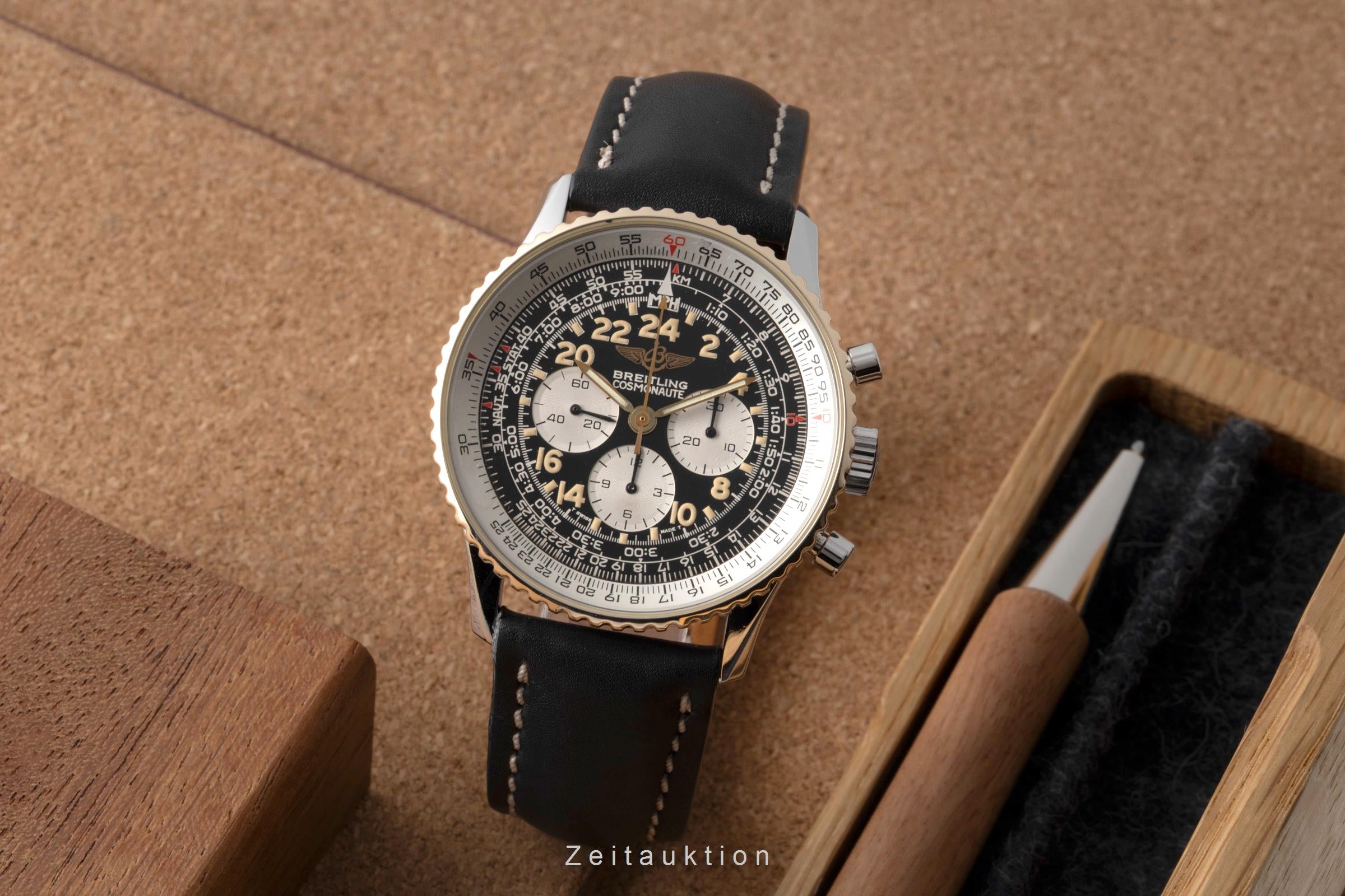 Breitling Navitimer Cosmonaute chronographe acier / or  à remontage manuel montre pour hommes B12019  [2600116]