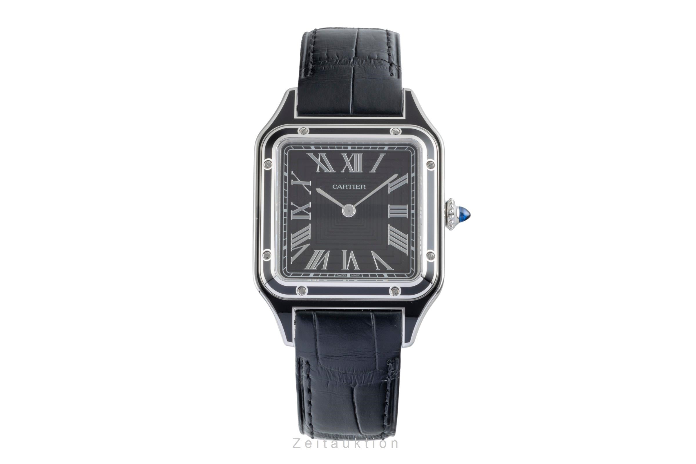 Cartier Santos Dumont Black Lacquer Handaufzug Herrenuhr Ref. WSSA0046 B&P 2025 [2600117]