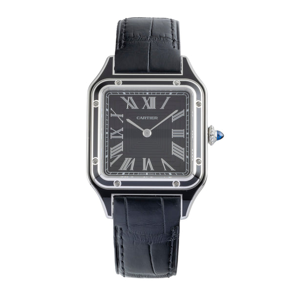 Cartier Santos Dumont Black Lacquer Handaufzug Herrenuhr Ref. WSSA0046 B&P 2025 [2600117]