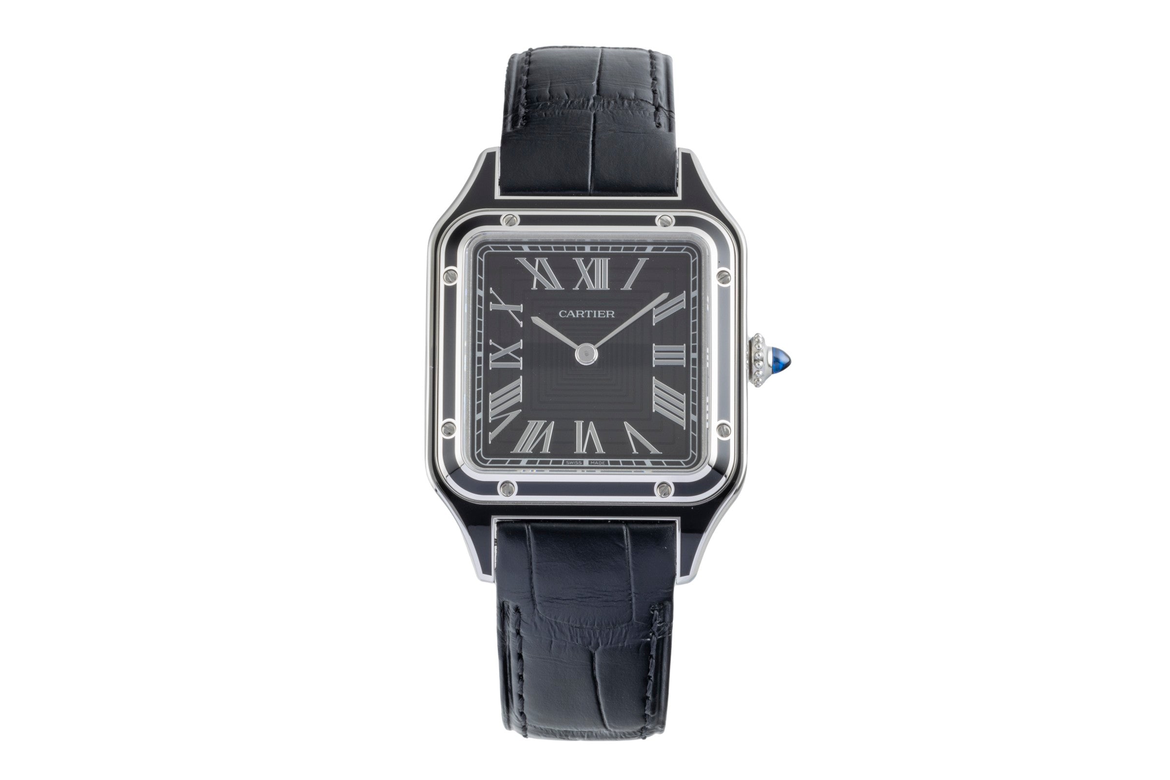 Cartier Santos Dumont Black Lacquer Handaufzug Herrenuhr Ref. WSSA0046 B&P 2025 [2600117]