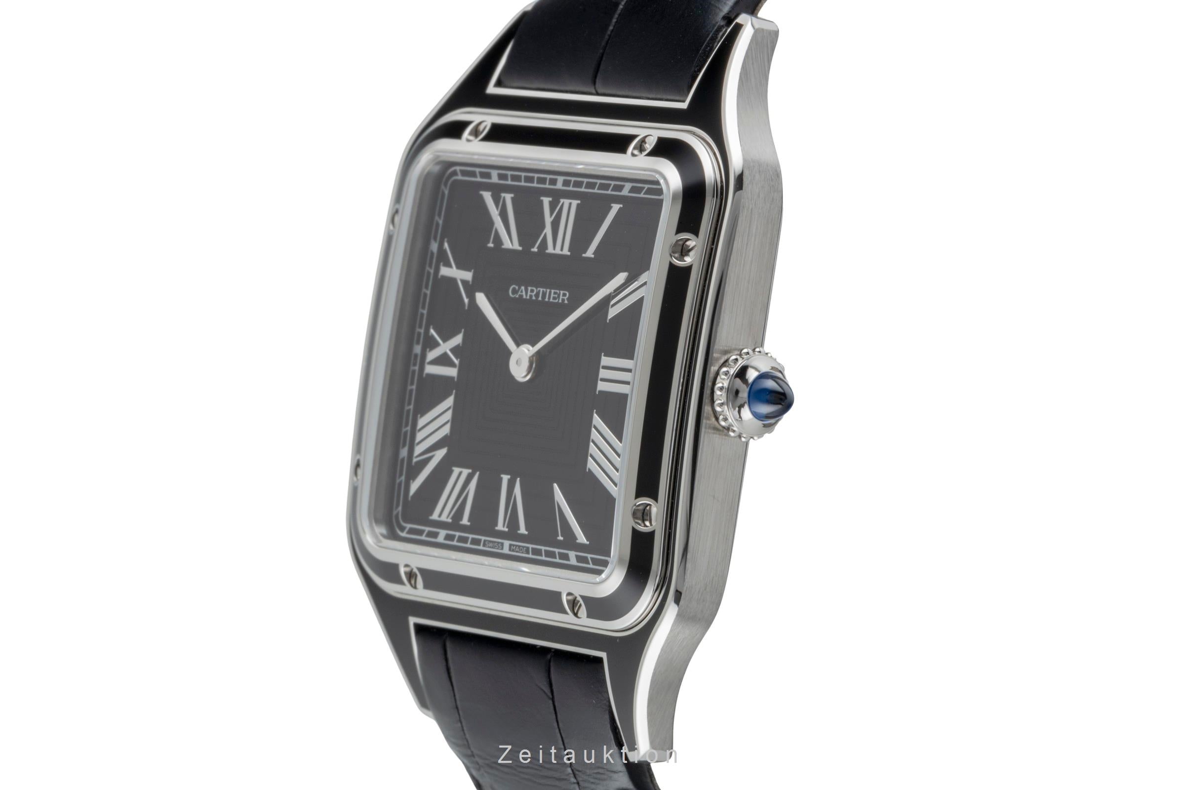 Cartier Santos Dumont Black Lacquer Handaufzug Herrenuhr Ref. WSSA0046 B&P 2025 [2600117]