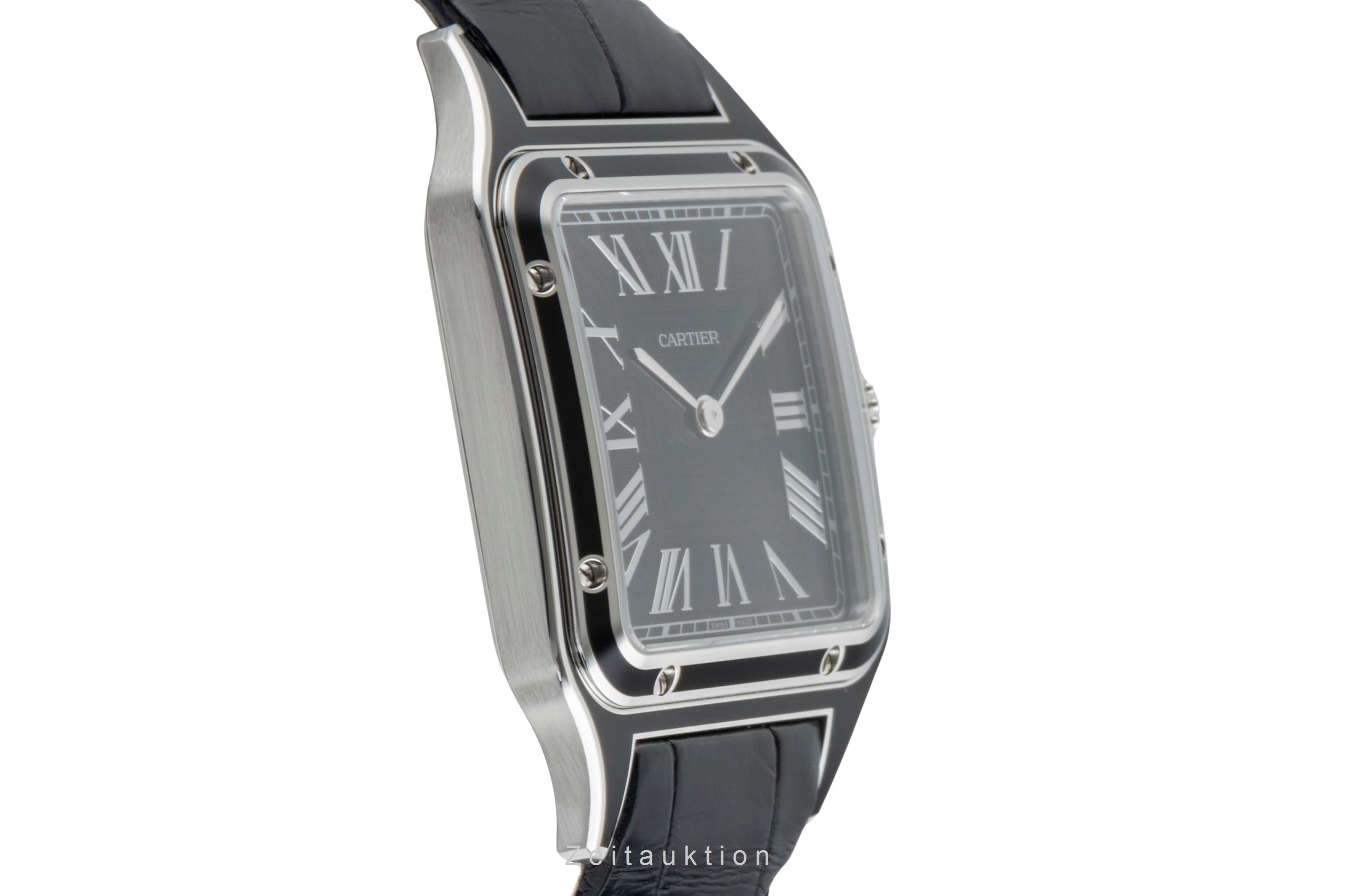 Cartier Santos Dumont Black Lacquer Handaufzug Herrenuhr Ref. WSSA0046 B&P 2025 [2600117]