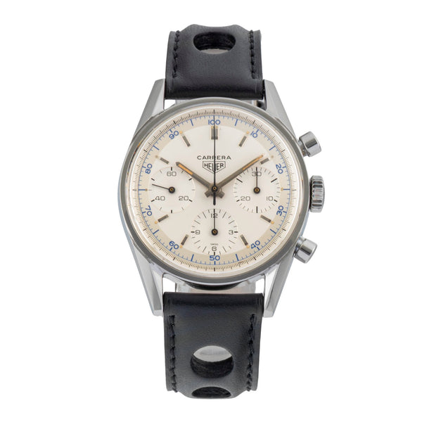 Heuer Carrera chronograph steel manual winding men's watch 2447S Vintage  [2600120]