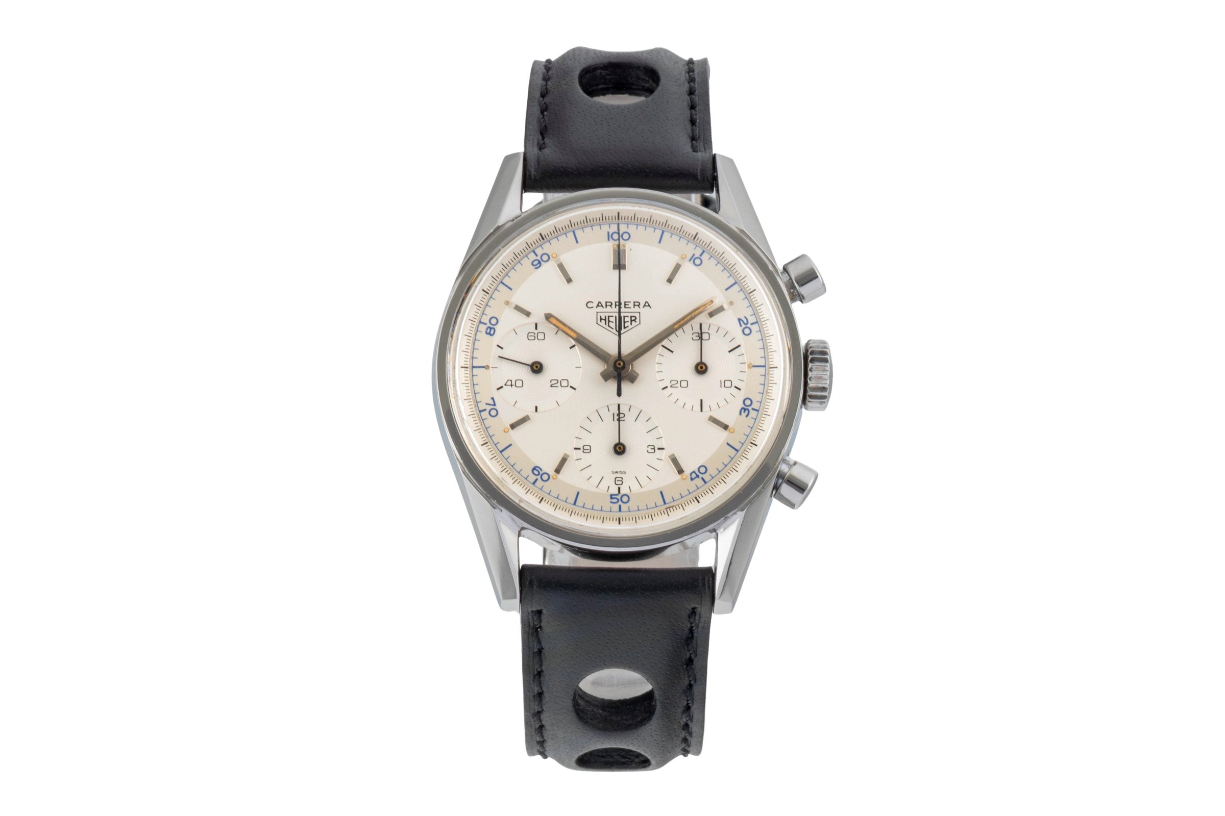 Heuer Carrera chronograph steel manual winding men's watch 2447S Vintage  [2600120]