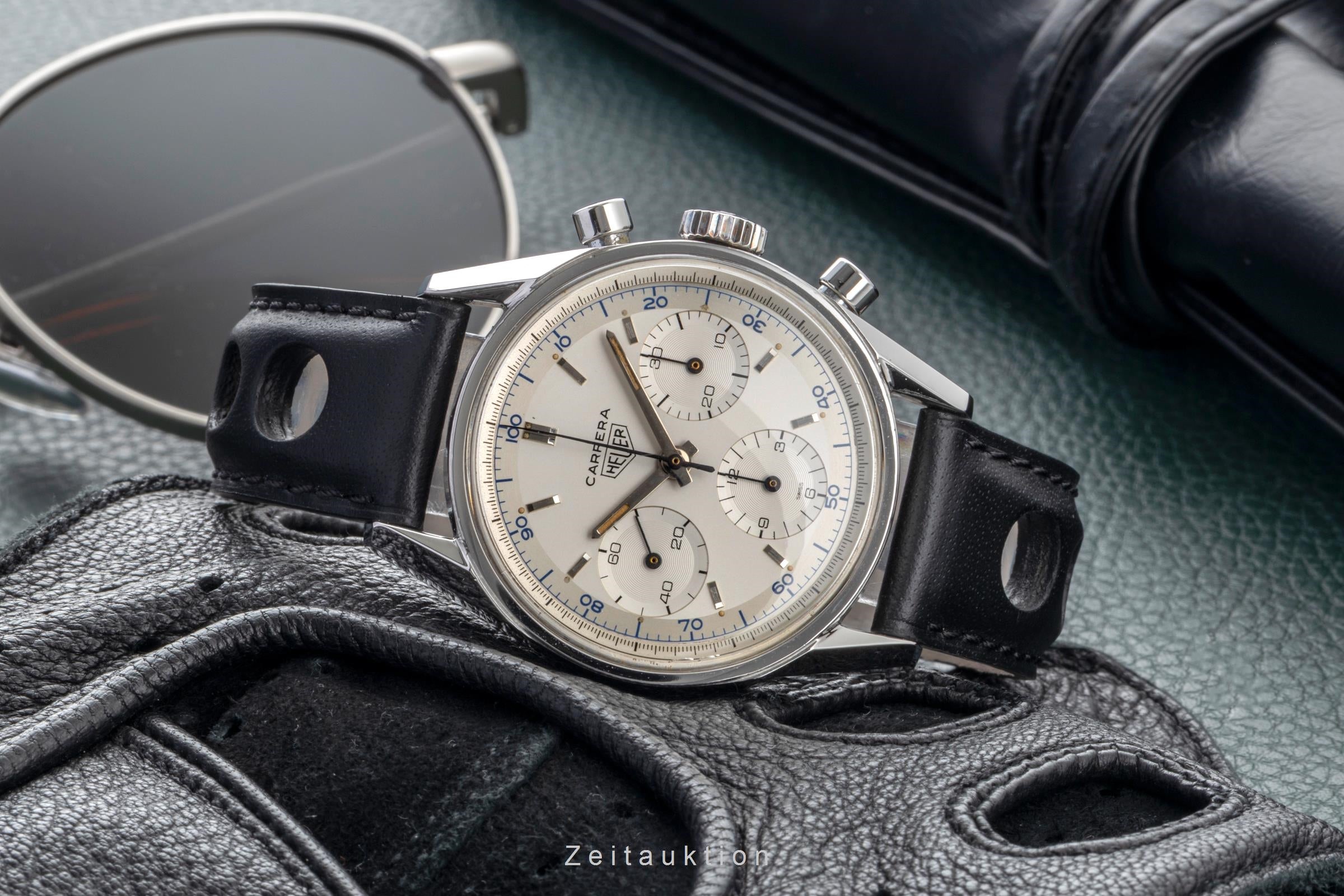 Heuer Carrera chronograph steel manual winding men's watch 2447S Vintage  [2600120]