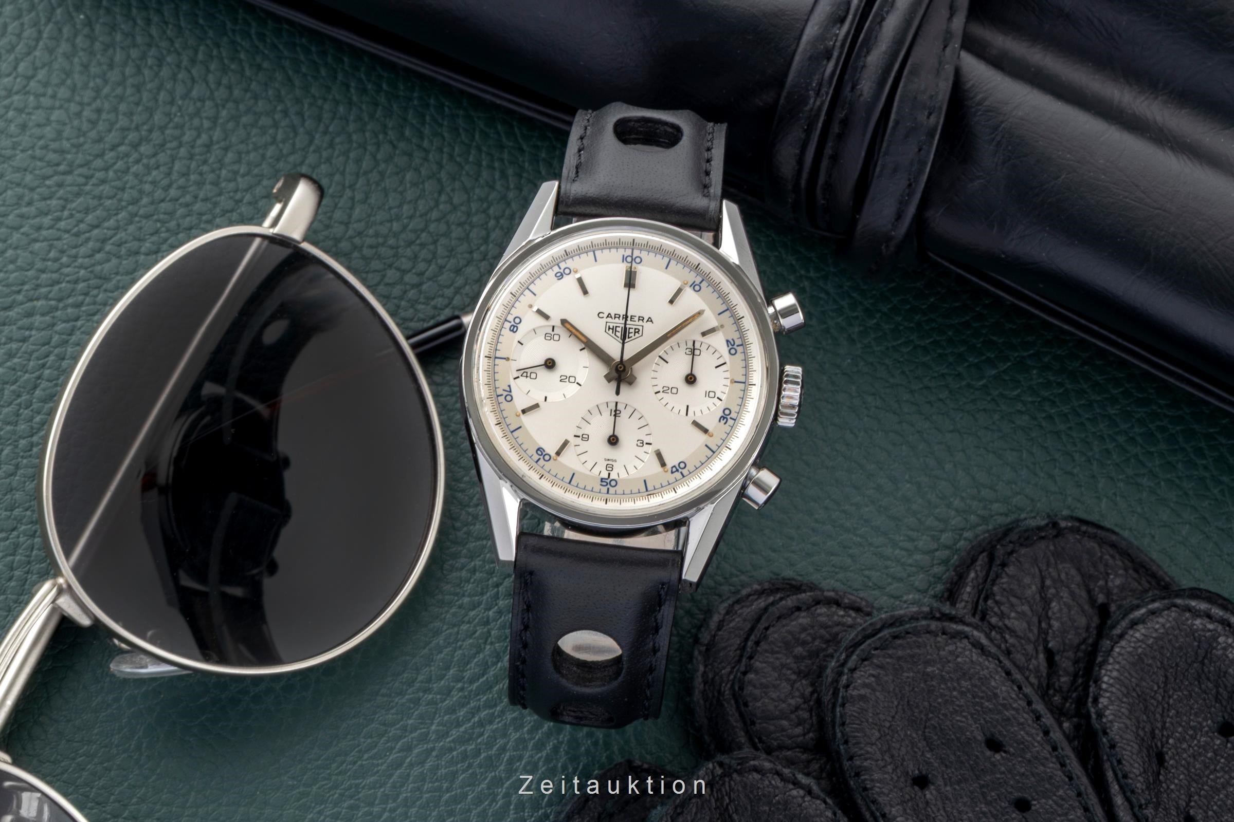 Heuer Carrera chronograph steel manual winding men's watch 2447S Vintage  [2600120]