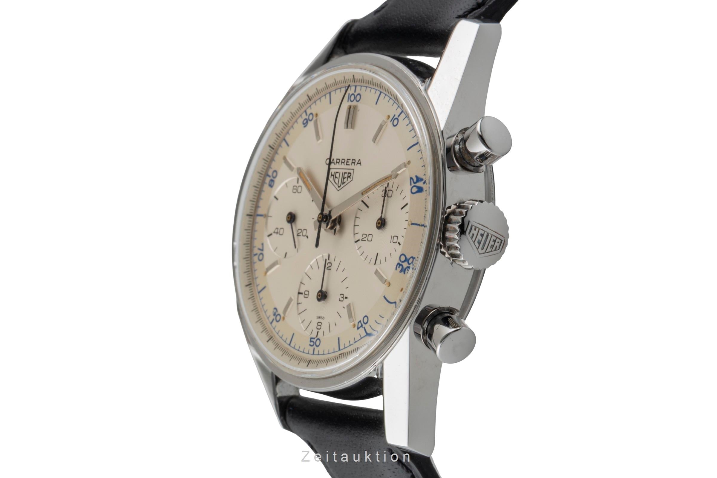 Heuer Carrera chronograph steel manual winding men's watch 2447S Vintage  [2600120]