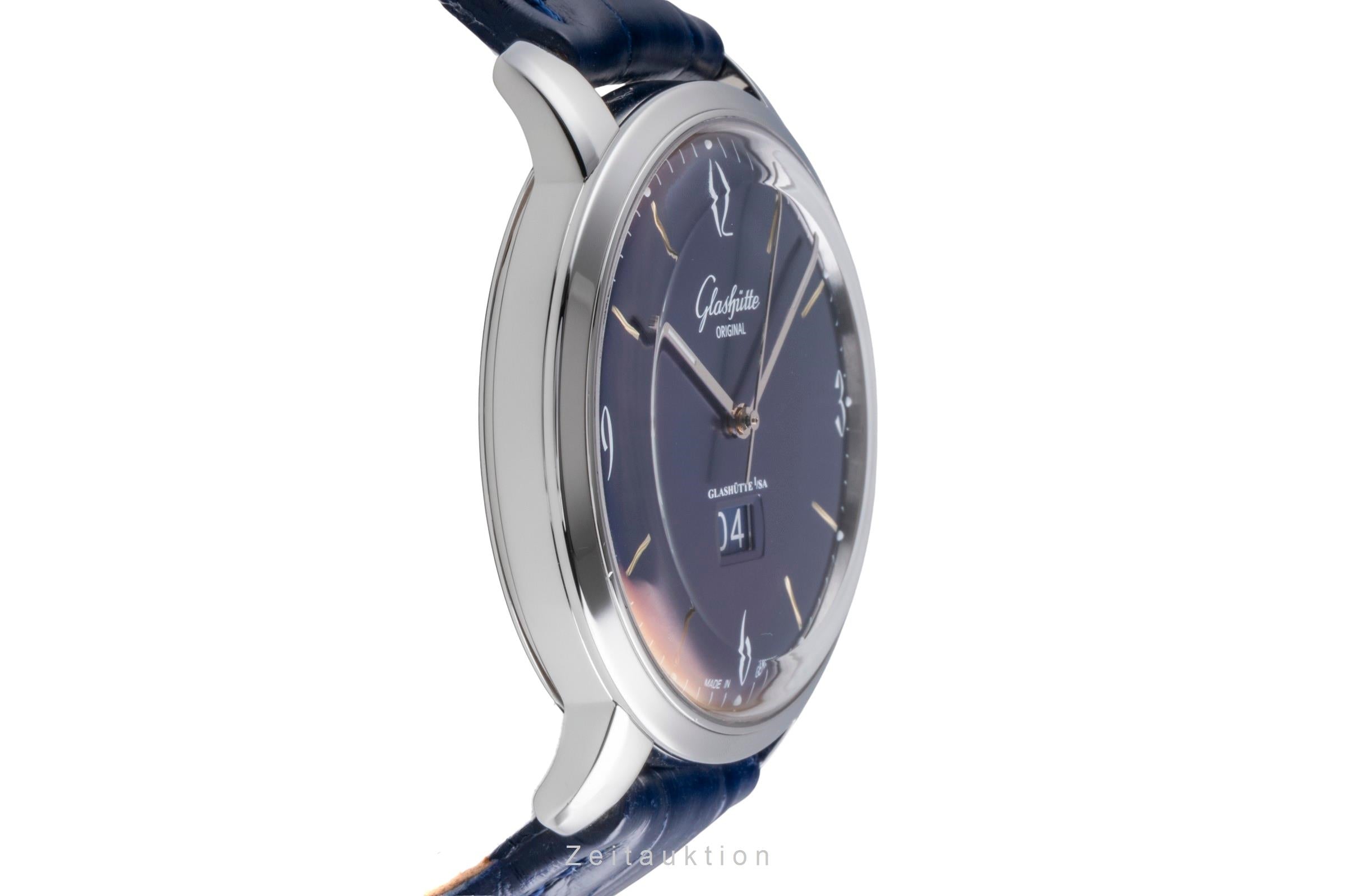 Glashütte Senator Sixties Panoramadatum Automatik Stahl Ref 2-39-47-06-02-04 B&P [2600122]