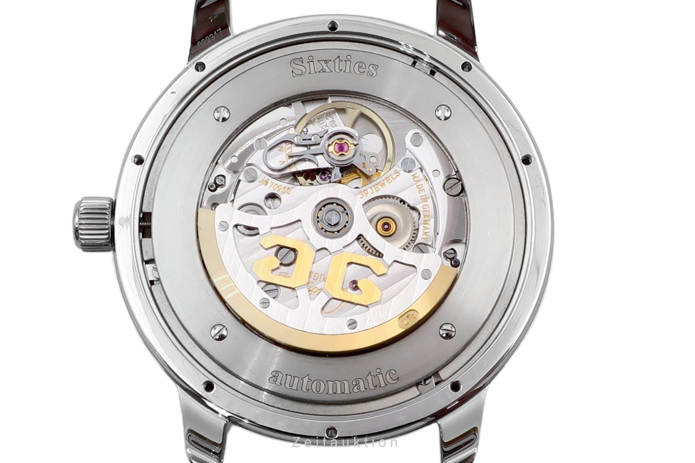 Glashütte Senator Sixties Panoramadatum Automatik Stahl Ref 2-39-47-06-02-04 B&P [2600122]