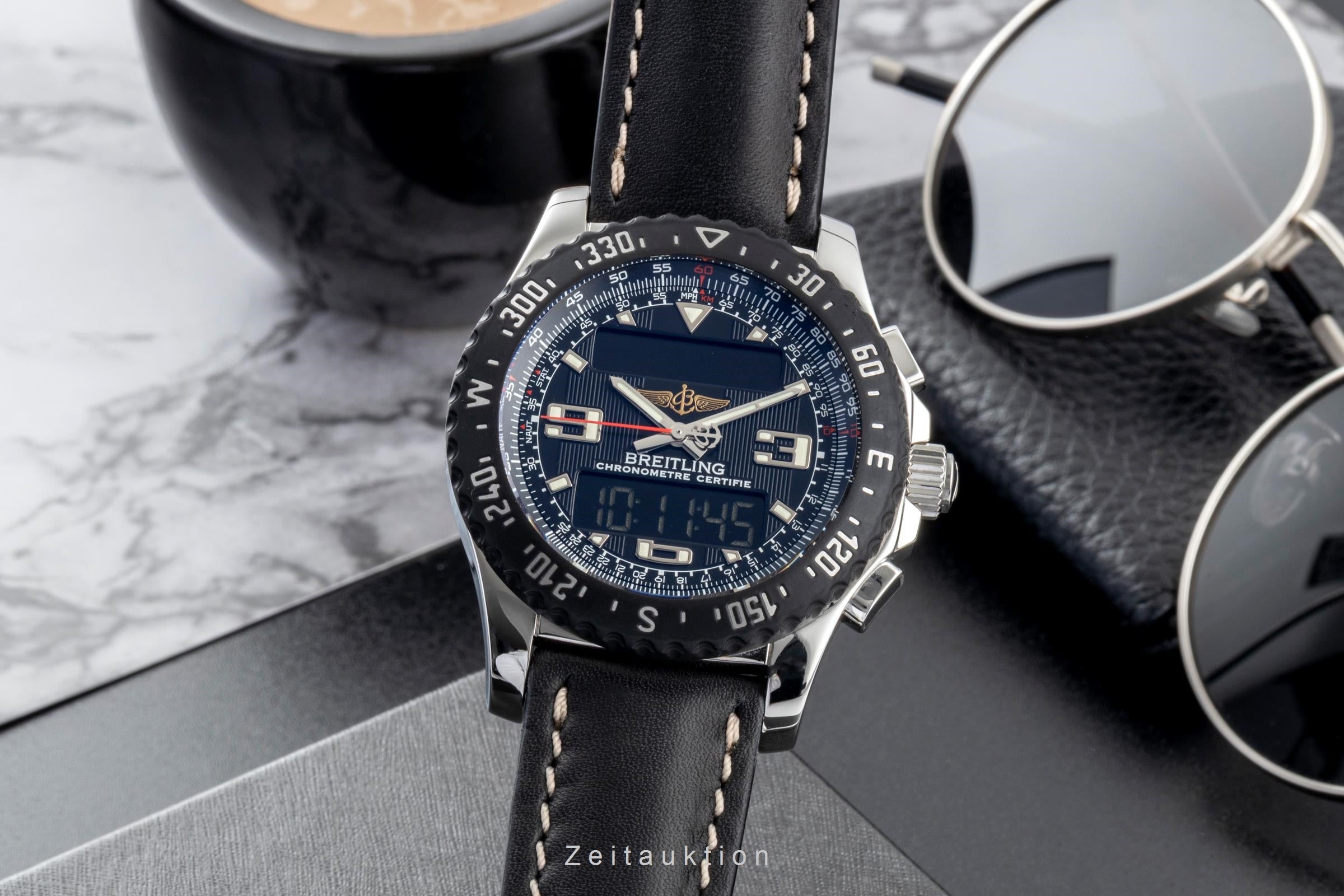 Breitling Airwolf Chronograph Quarz Edelstahl Herrenuhr Ref. A78364 Papiere 2009 [2600132]