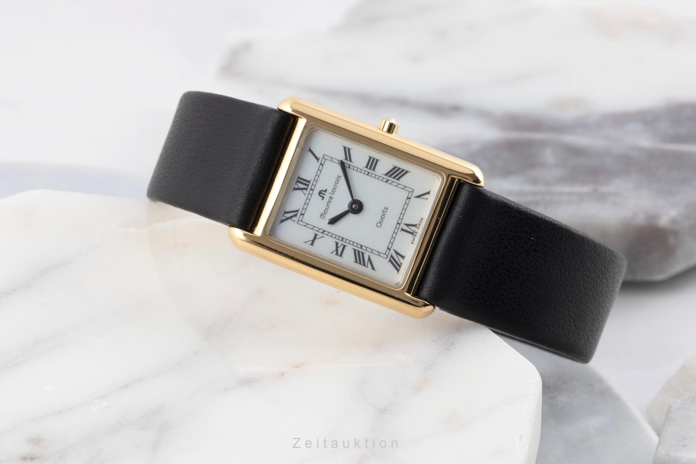 Maurice Lacroix "Tank" Style vergoldet Quarz Damenuhr Ref. 32145-2  [2600135]