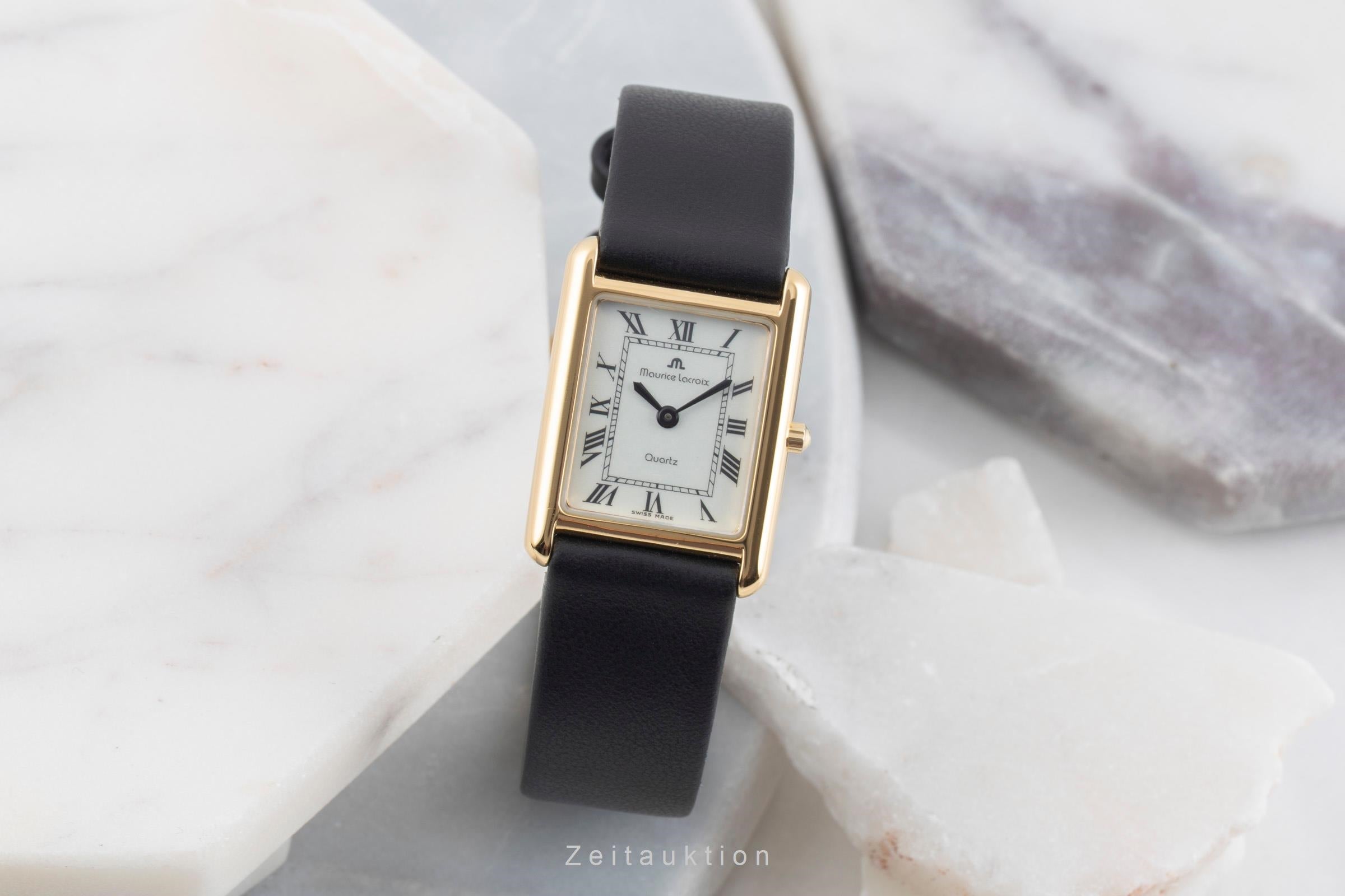 Maurice Lacroix "Tank" Style vergoldet Quarz Damenuhr Ref. 32145-2  [2600135]