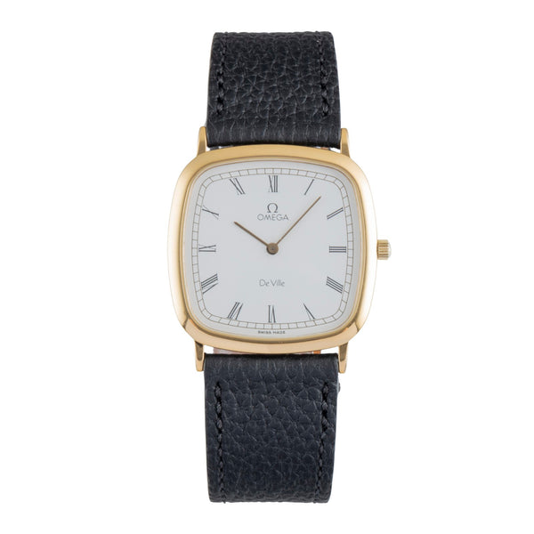 Omega De Ville gilt-brass quartz men's watch 195.0077 Vintage  [2600140]