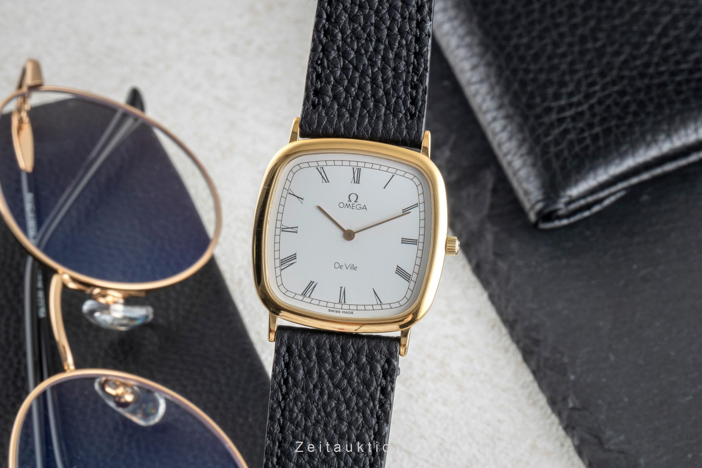 Omega De Ville Messing vergoldet Quarz Unisex Vintage Klassiker Ref 195.0077 B&P [2600140]