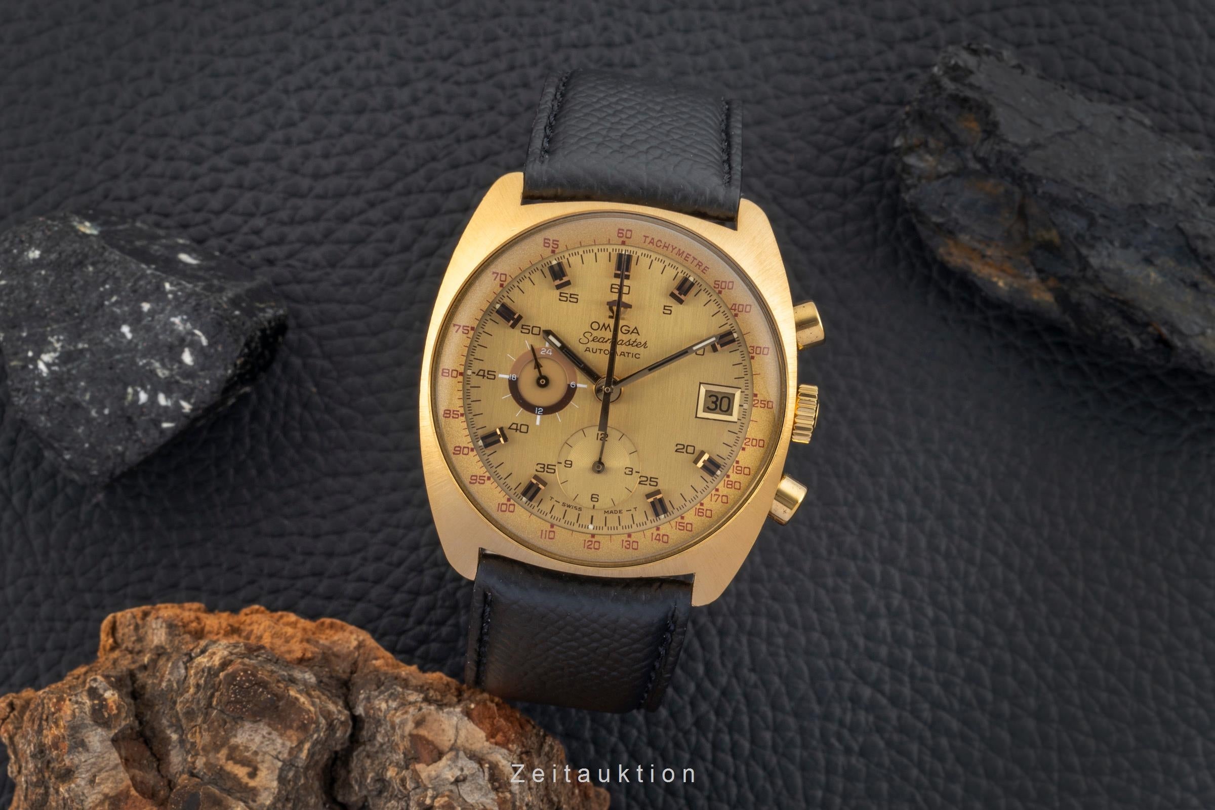 Omega Seamaster chronograph gilt-brass automatic men's watch 176.007 Vintage  [2600148]