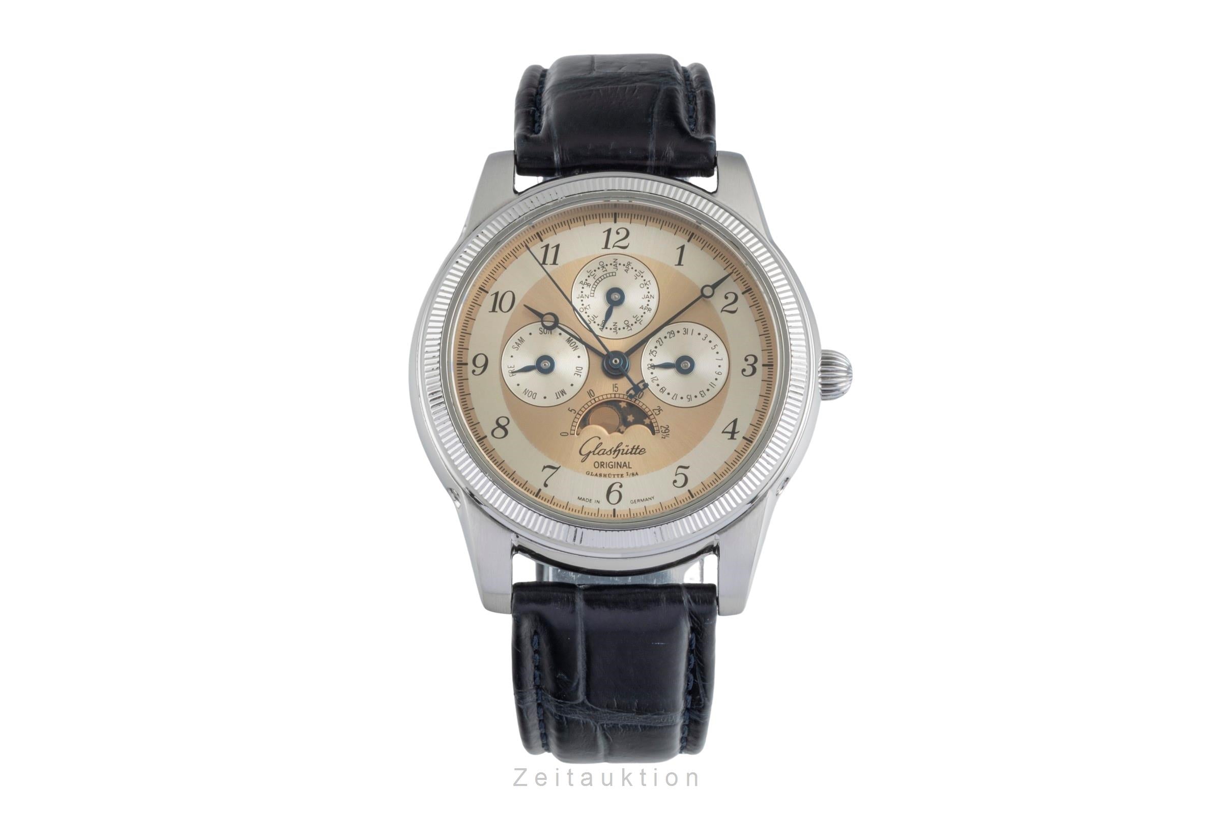 Glashütte 1845 Stahl Handaufzug Herrenuhr Ref. 1-49-01-03-01-04 B&P 1998 [2600151]