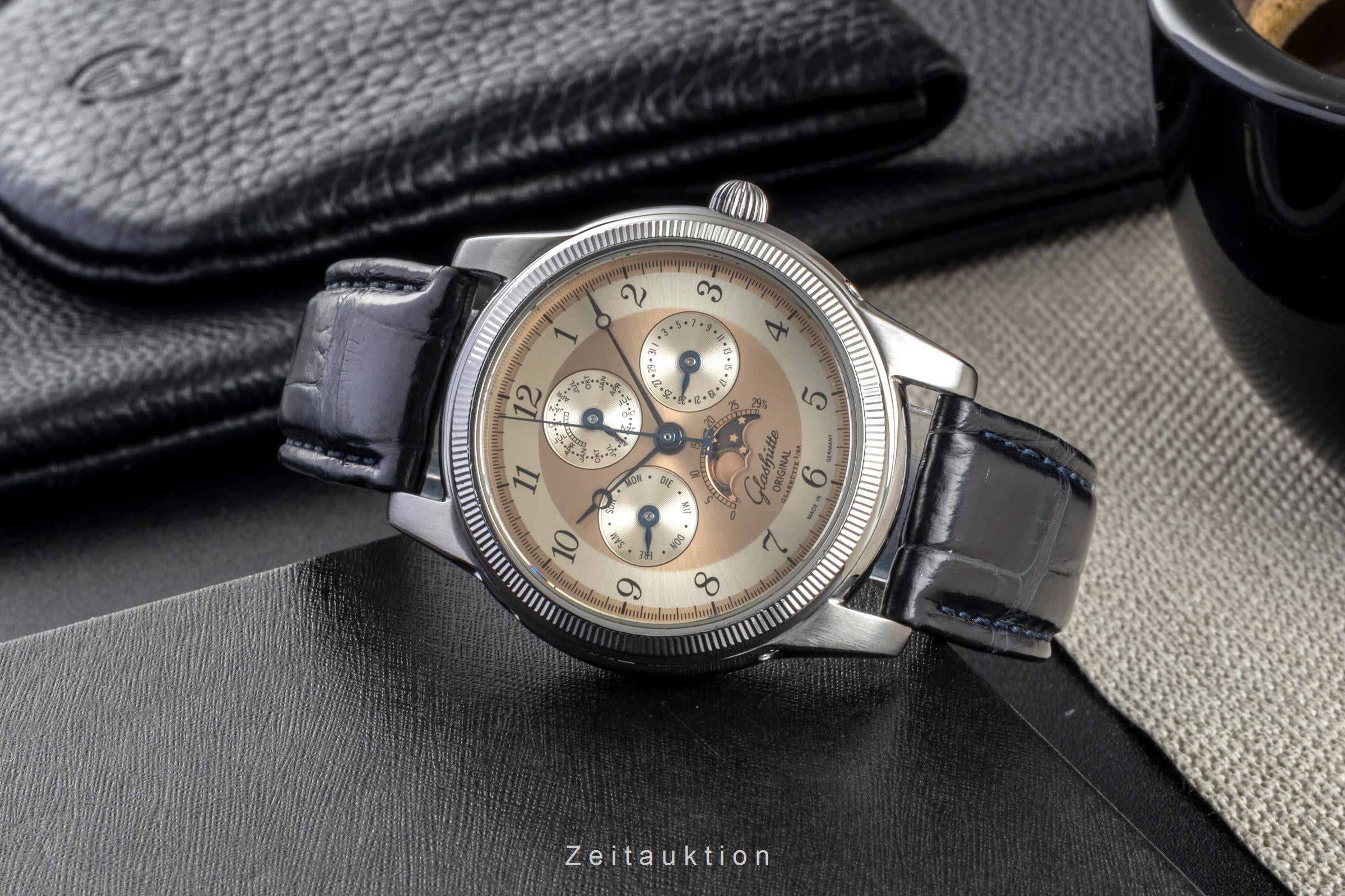 Glashütte 1845 Stahl Handaufzug Herrenuhr Ref. 1-49-01-03-01-04 B&P 1998 [2600151]