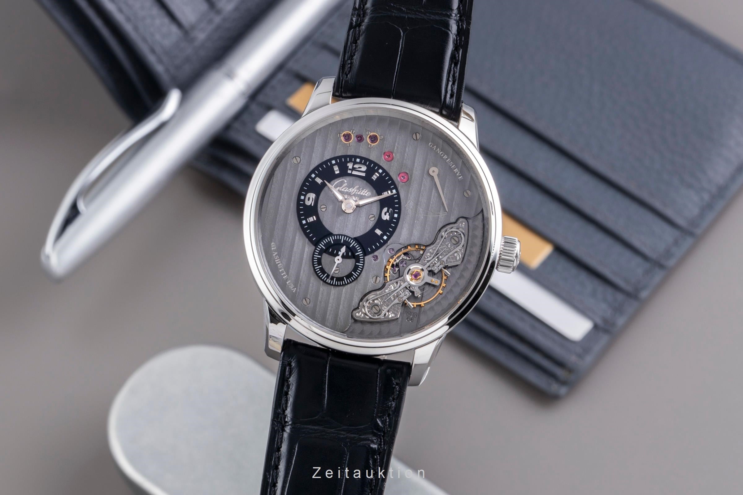 パフィオ Glashütte PanoInverse XL steel manual winding Kal. GO 66 Ref. 1-66