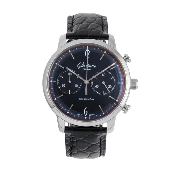 Glashütte Sixties chronograph steel automatic men's watch 1-39-34-02-22-04 LP: 9500EUR  [2600160]