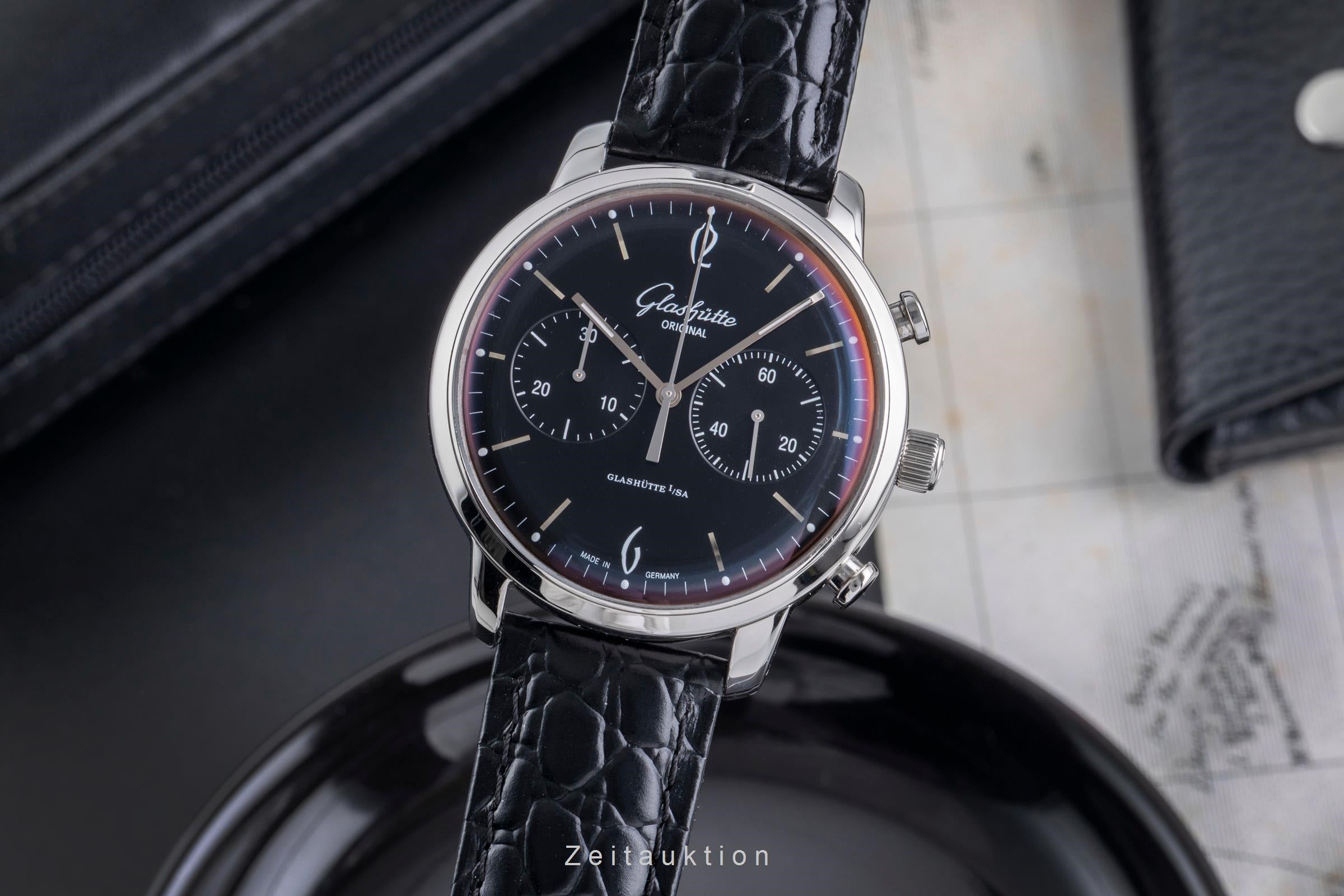 Glashütte Sixties chronograph steel automatic men's watch 1-39-34-02-22-04 LP: 9500EUR  [2600160]
