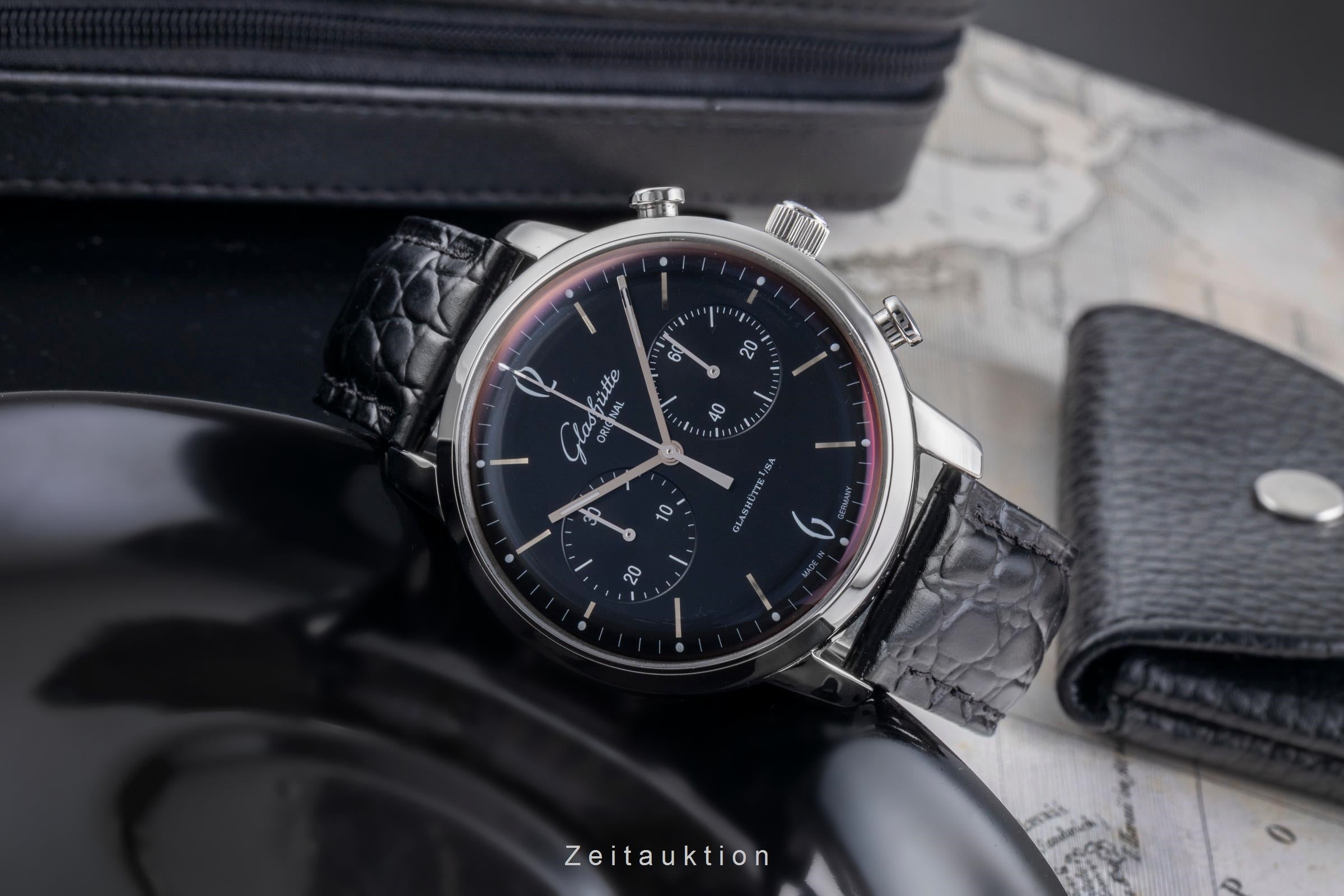 Glashütte Sixties chronograph steel automatic men's watch 1-39-34-02-22-04 LP: 9500EUR  [2600160]