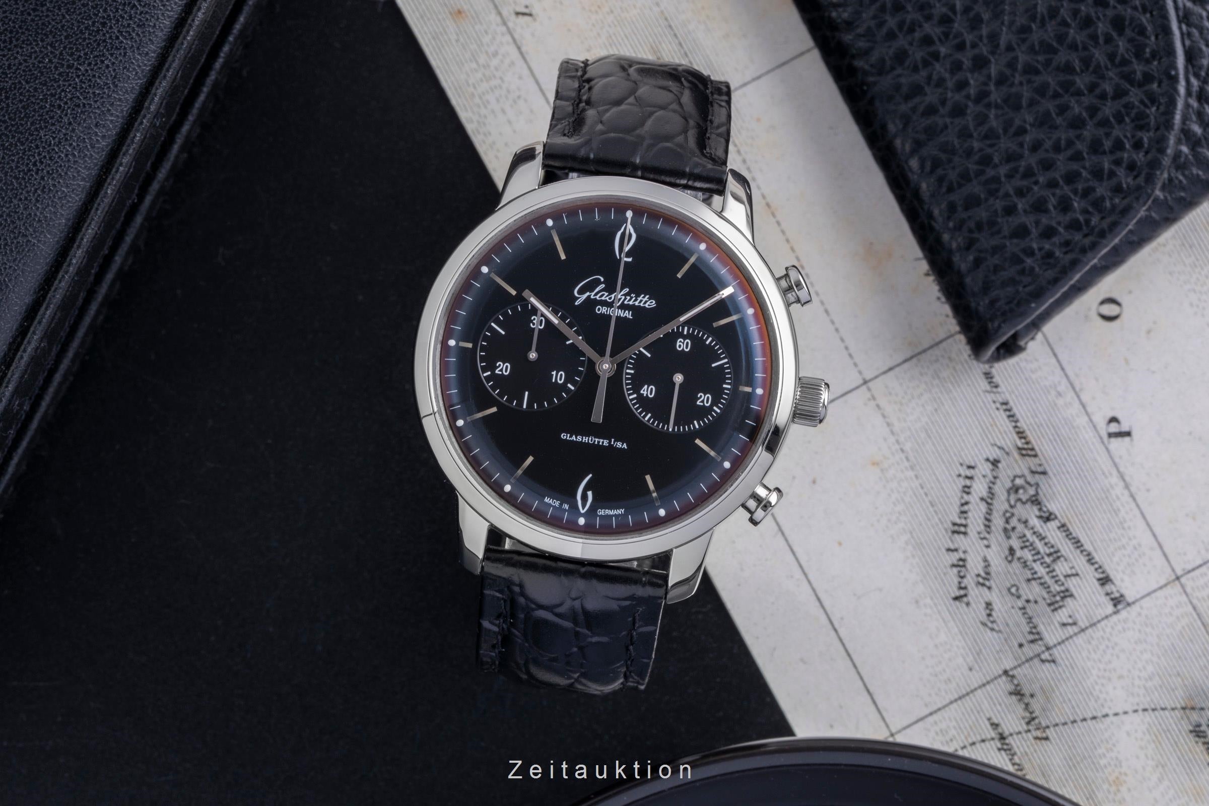 Glashütte Sixties chronograph steel automatic men's watch 1-39-34-02-22-04 LP: 9500EUR  [2600160]