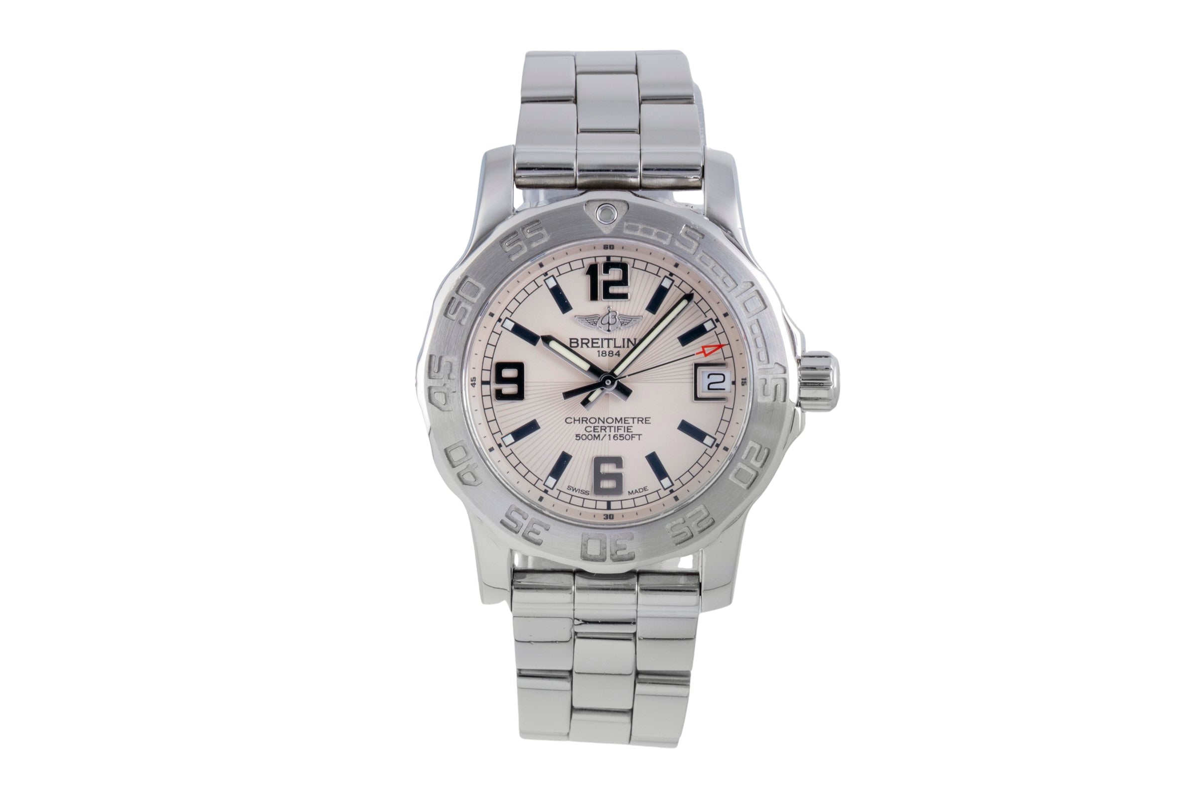 Breitling Colt 33 Lady Silver Dial Edelstahl Quarz Damenuhr Ref. A77387 B&P 2012 [2600164]