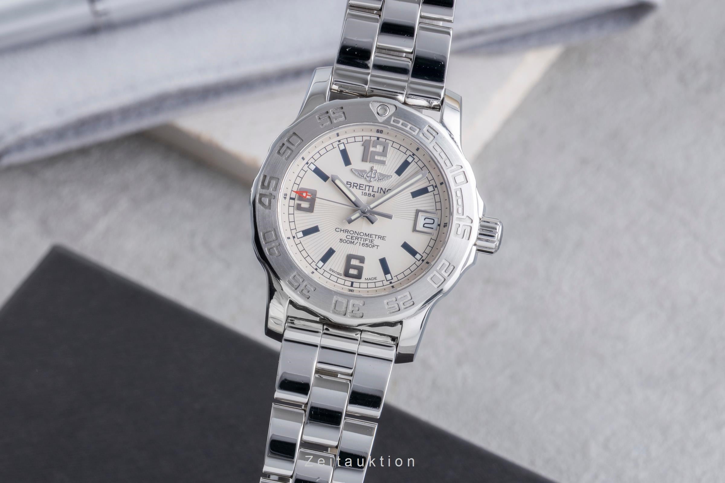 Breitling Colt 33 Lady Silver Dial Edelstahl Quarz Damenuhr Ref. A77387 B&P 2012 [2600164]